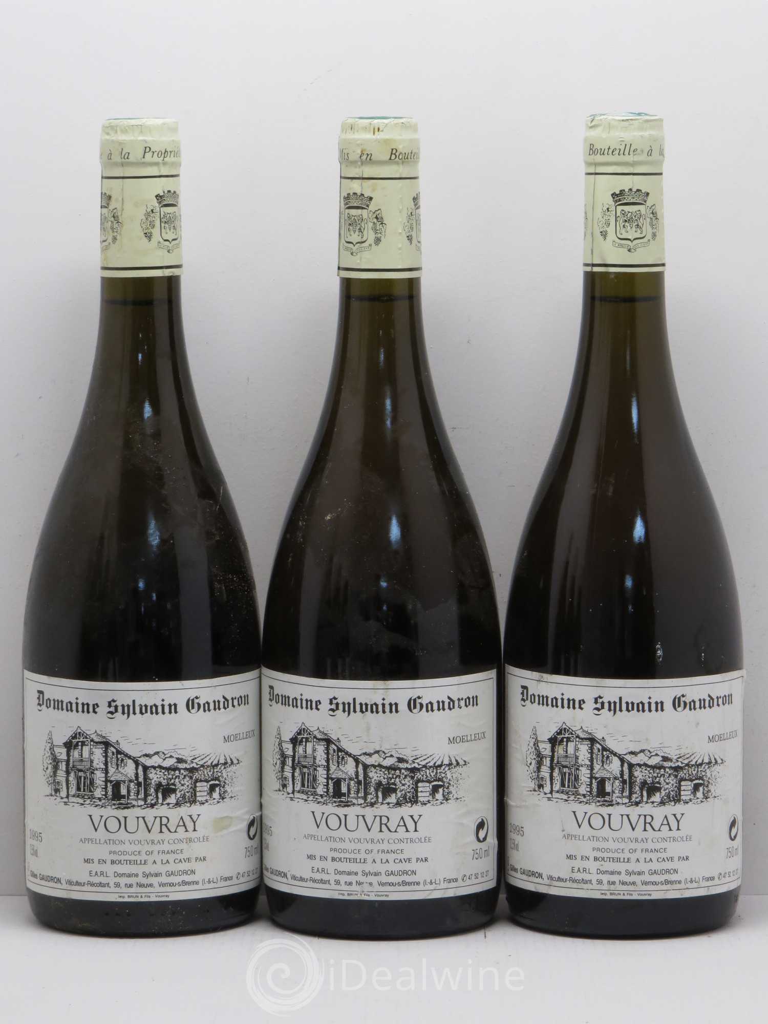 Vouvray Sylvain Gaudron 1995 - Lot de 6 bouteilles - 1