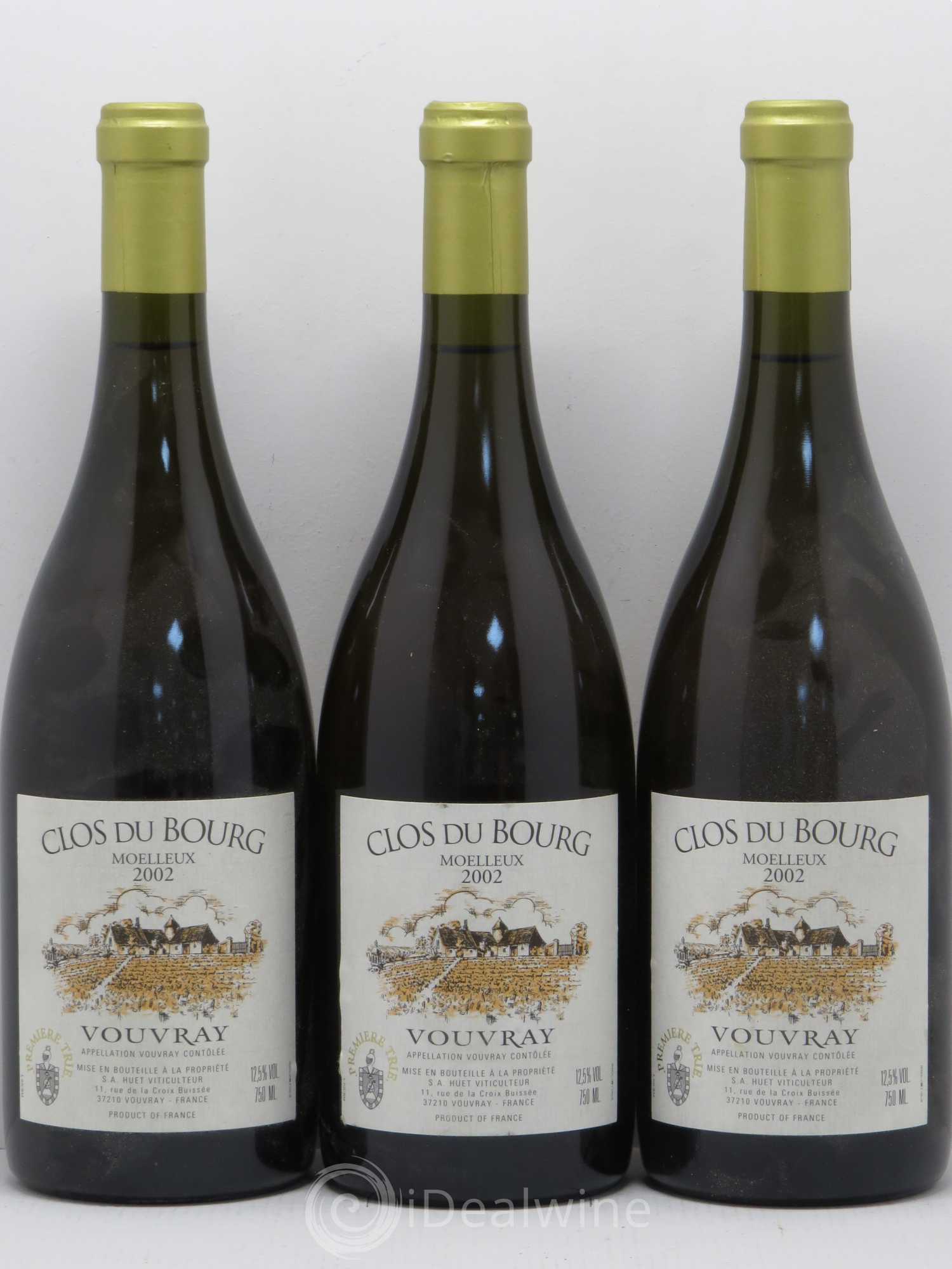 Vouvray Clos du Bourg Moelleux 1ère trie Domaine Huet 2002 - Lotto di 6 bottiglie - 1