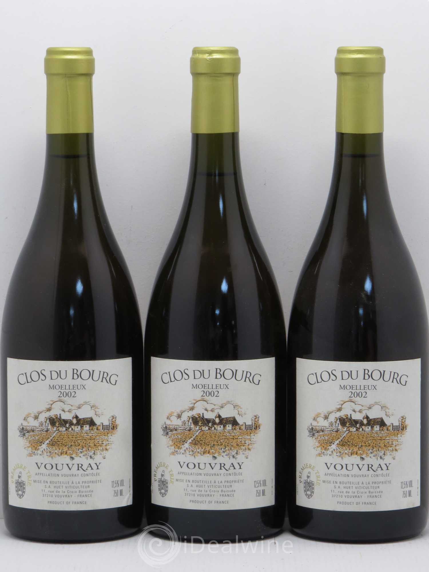Vouvray Clos du Bourg Moelleux 1ère trie Domaine Huet 2002 - Lotto di 6 bottiglie - 2