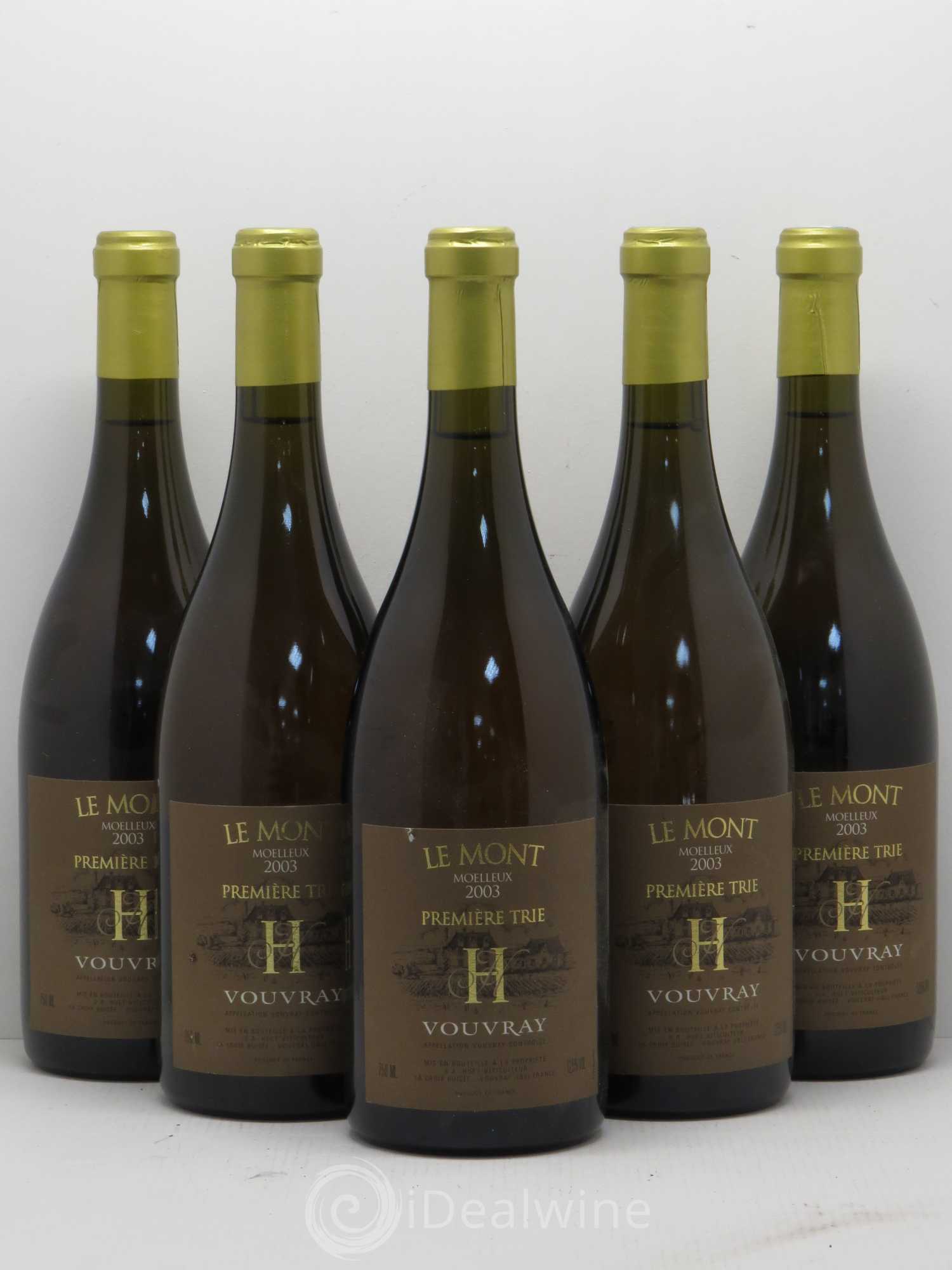 Vouvray Le Mont Moelleux 1ère Trie Domaine Huet 2003 - Lotto di 5 bottiglie - 0