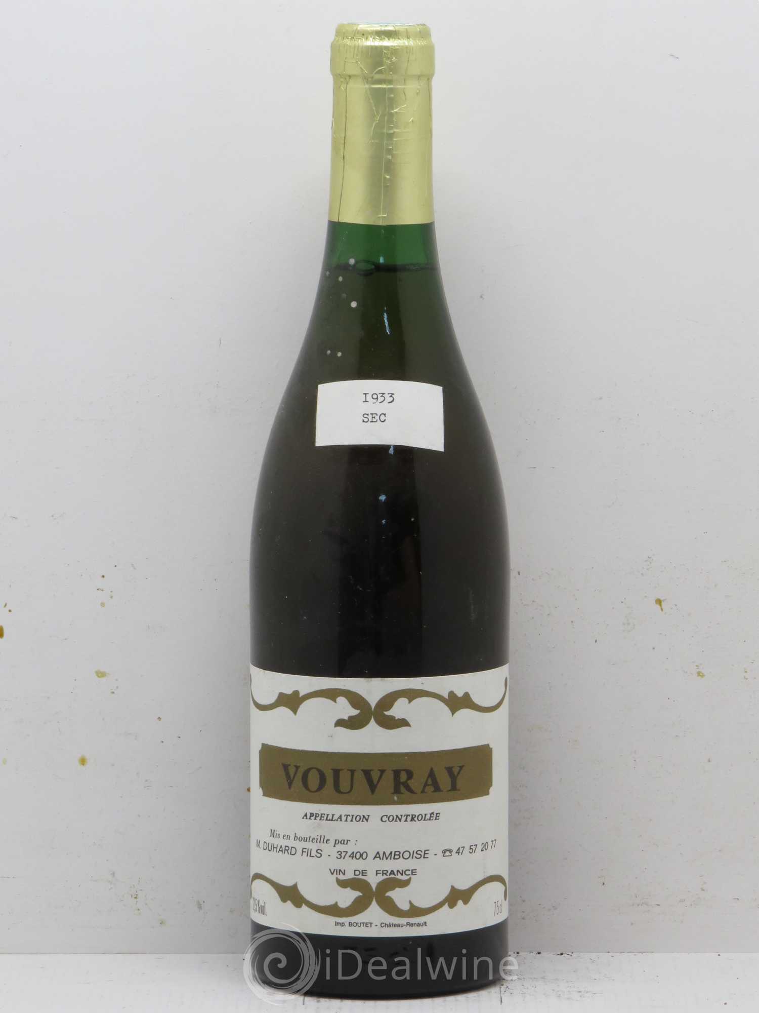 Vouvray Caves Duhard 1933 - Posten von 1 Flasche - 0