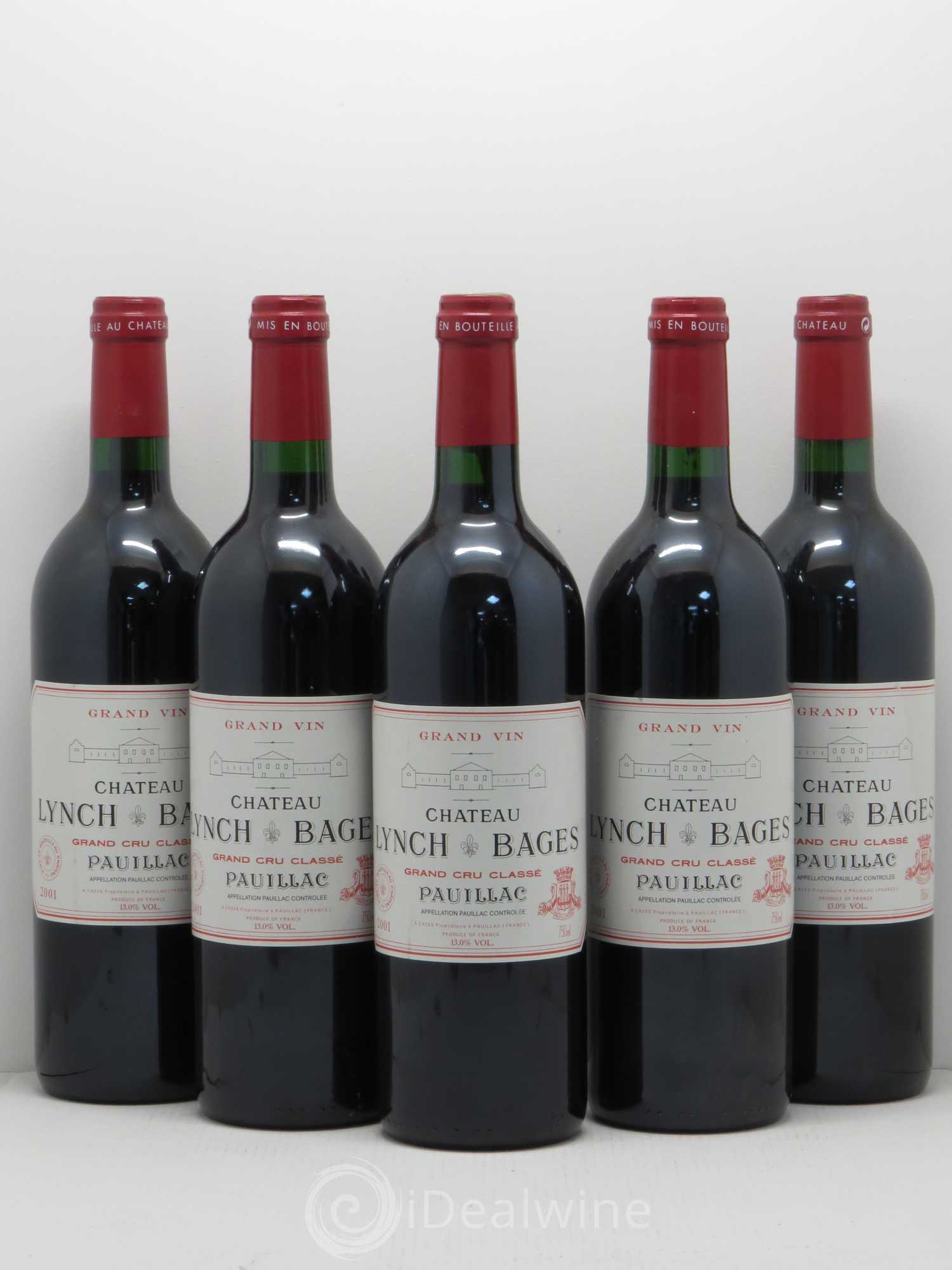 Château Lynch Bages 5ème Grand Cru Classé 2001 - Lot de 5 bouteilles - 0