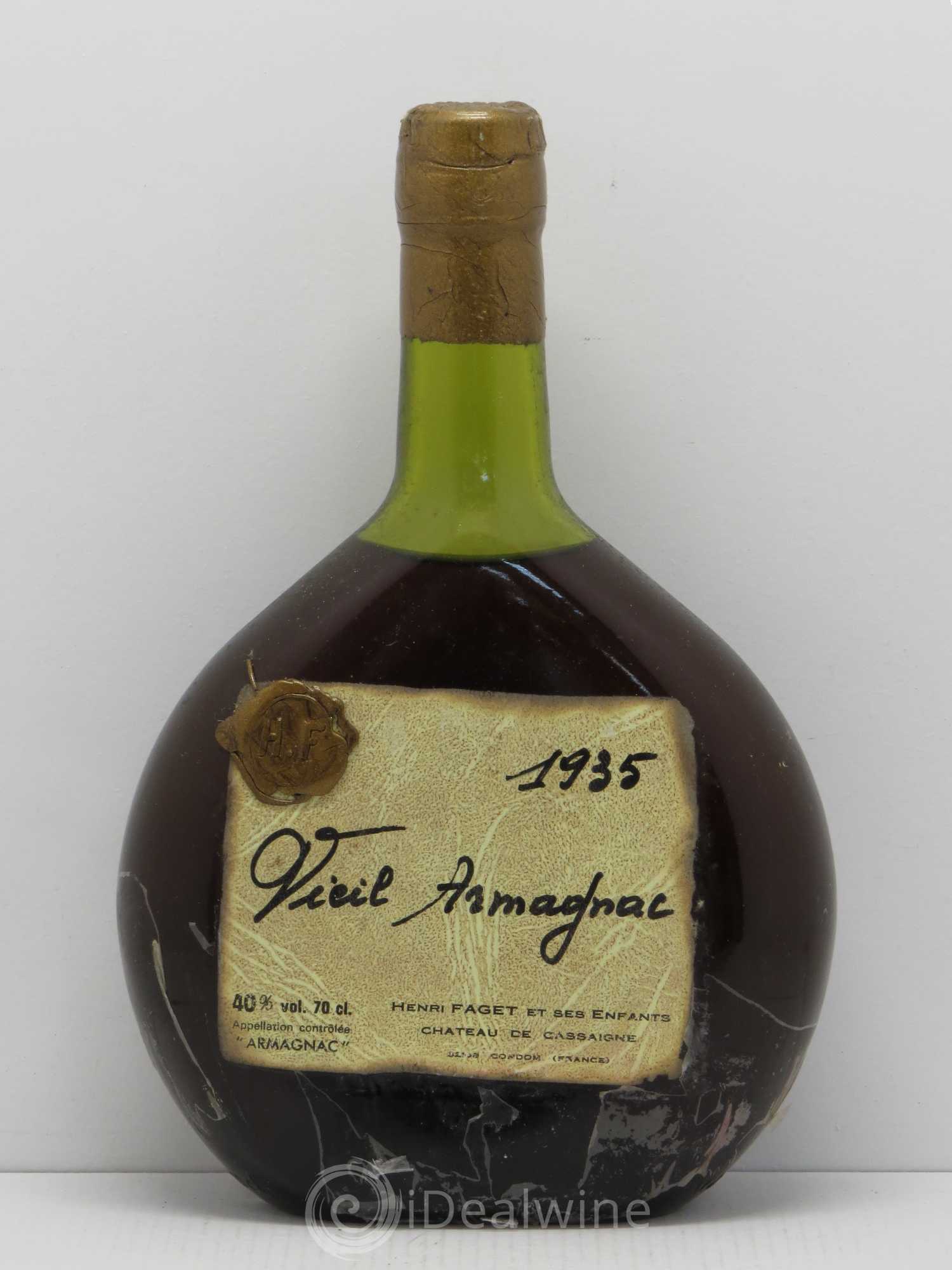 Armagnac Vieil Armagnac Château de Cassaigne 1935 - Posten von 1 Flasche - 0