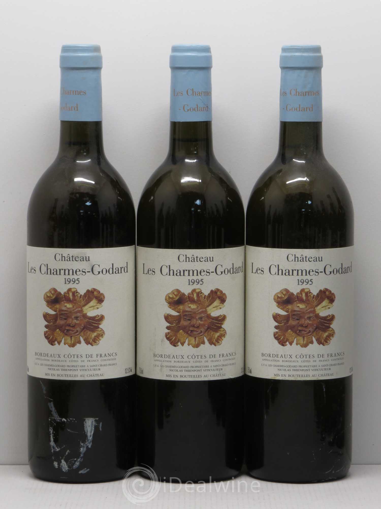Côtes de Francs Château Les Charmes Godard 1995 - Posten von 12 Flaschen - 1
