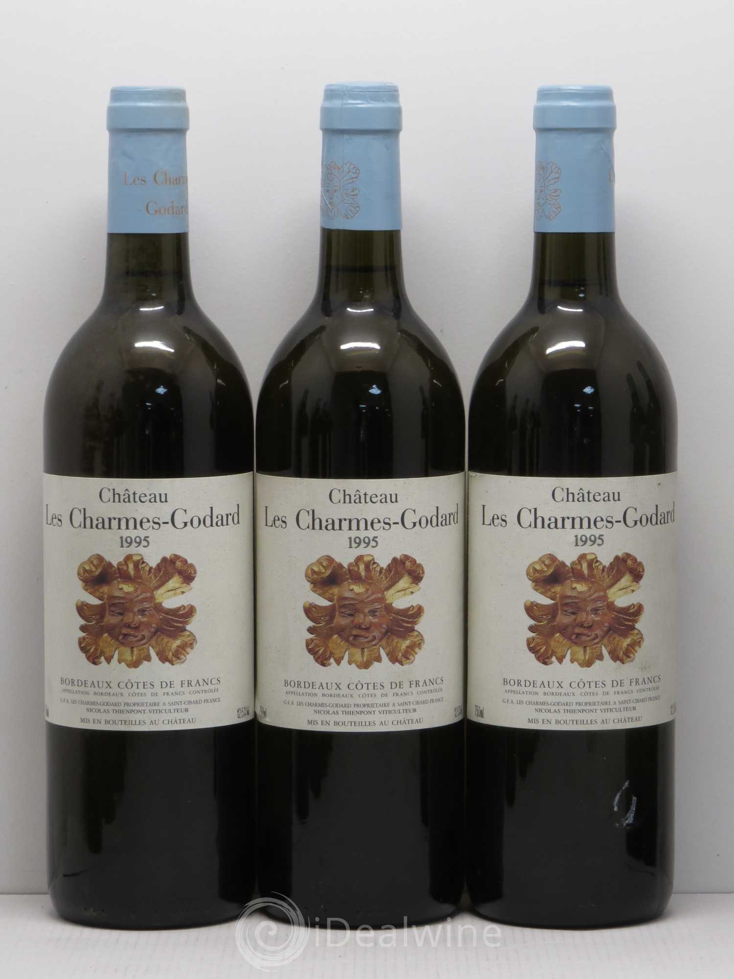 Côtes de Francs Château Les Charmes Godard 1995 - Posten von 12 Flaschen - 2