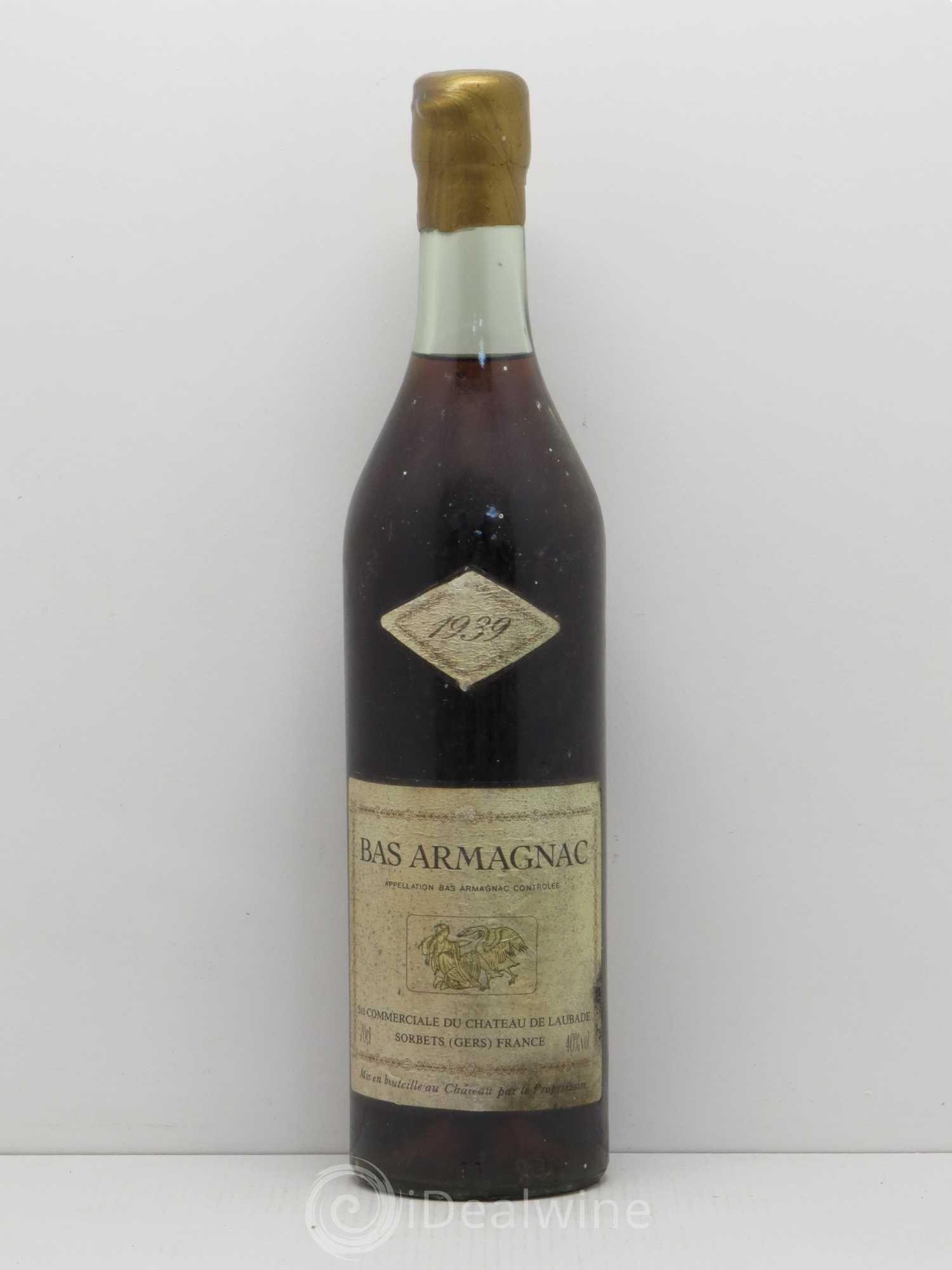 Bas-Armagnac Château de Laubade 1939 - Lot de 1 bouteille - 0