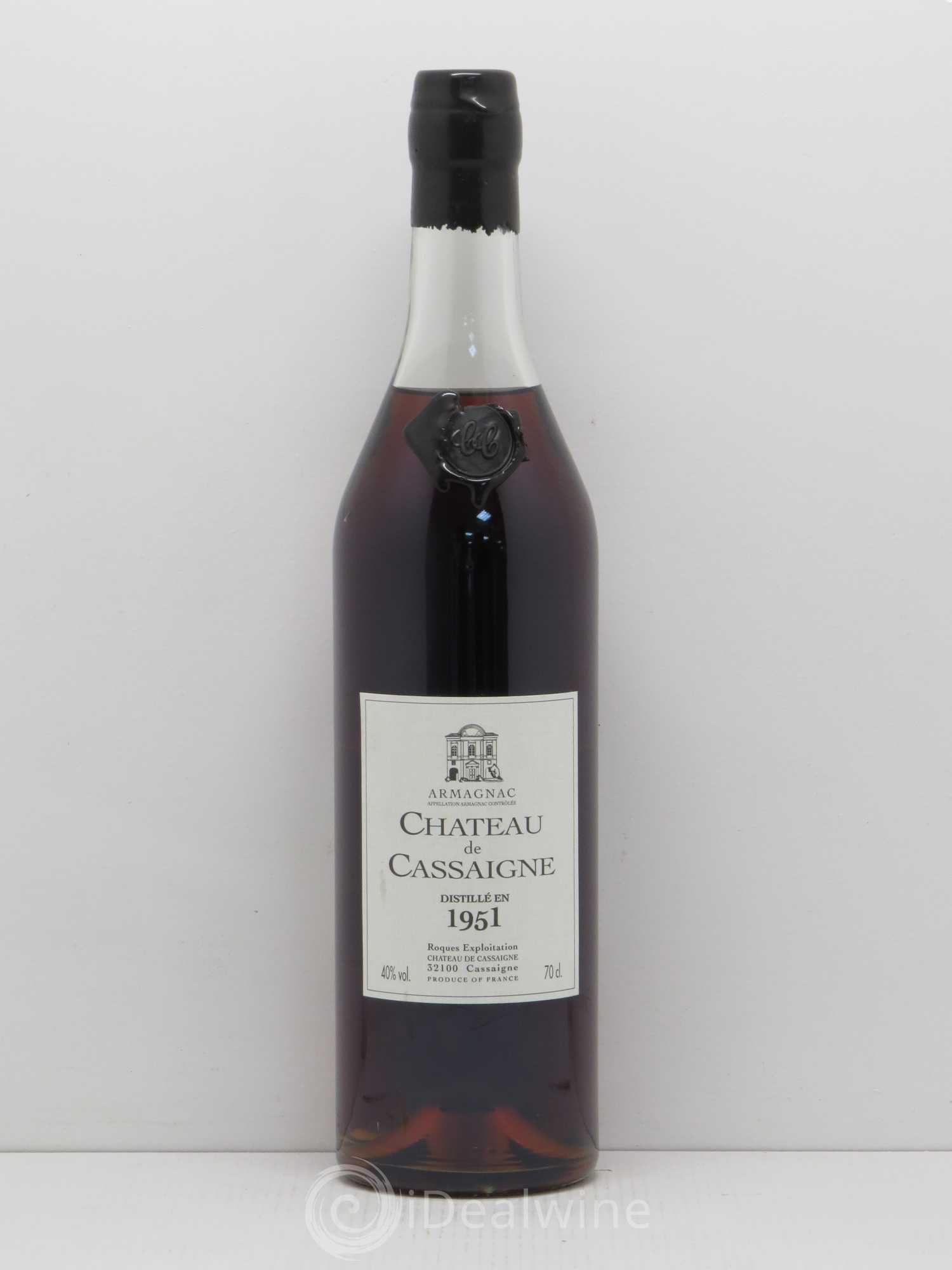 Armagnac Château Cassaigne 1951 - Posten von 1 Flasche - 0