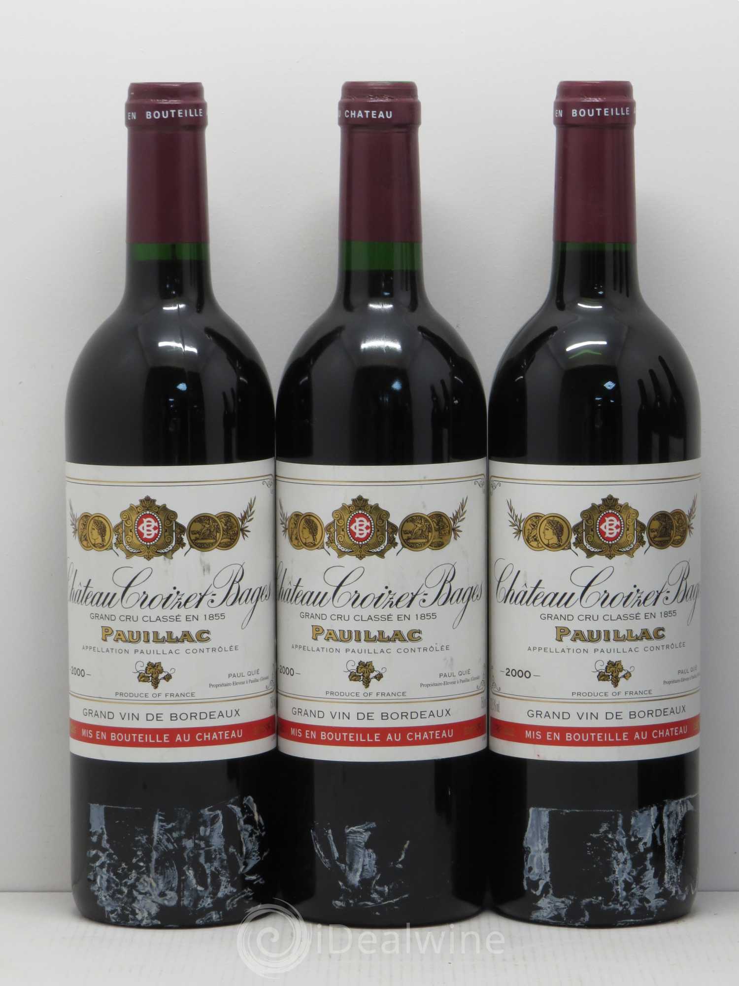 Château Croizet Bages 5ème Grand Cru Classé 2000 - Lot de 6 bouteilles - 1