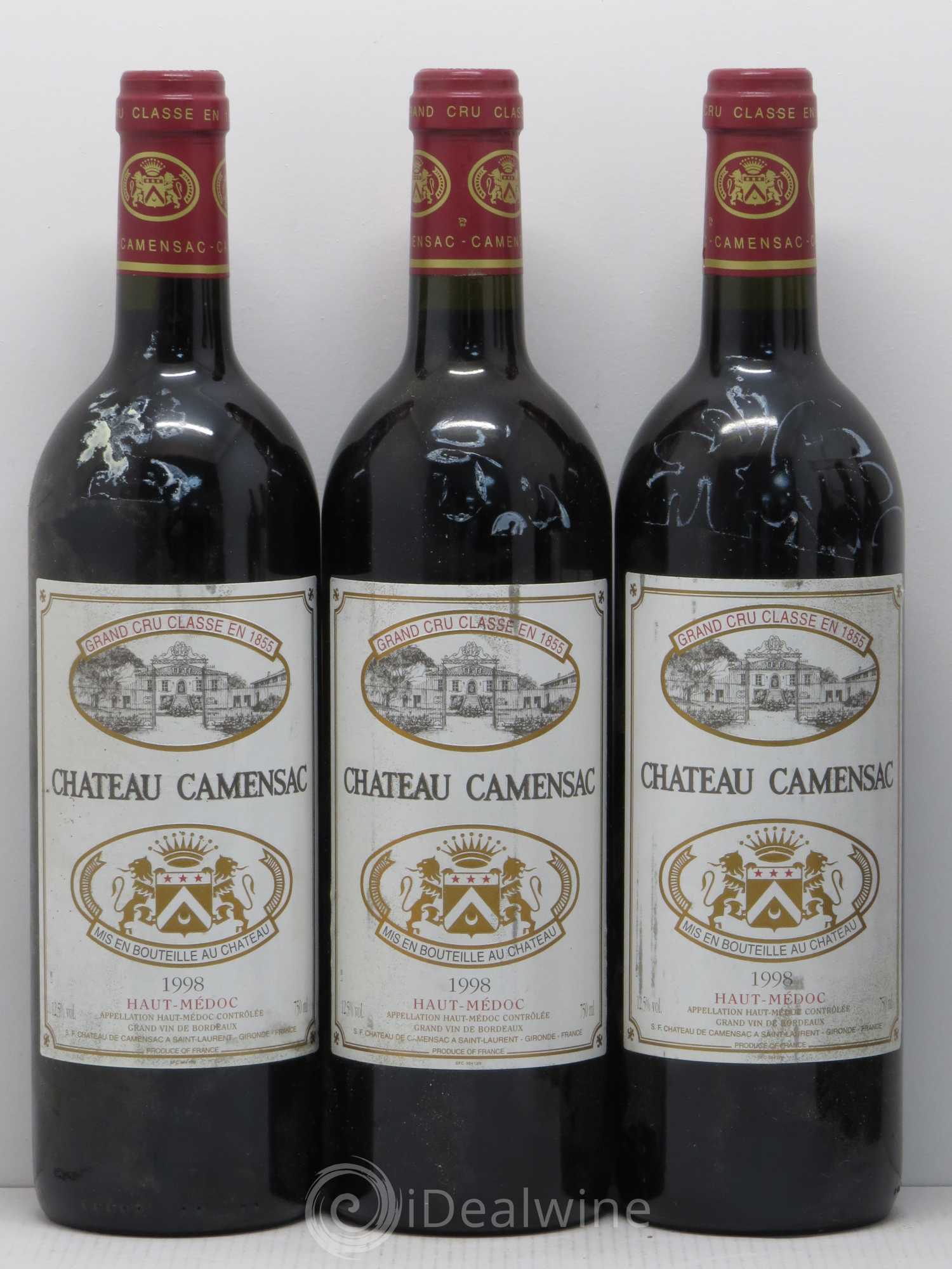 Château Camensac 5ème Grand Cru Classé 1998 - Lot de 6 bouteilles - 1