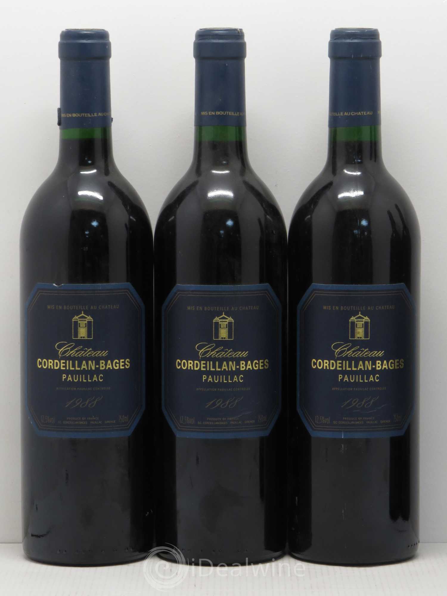 Pauillac Château Cordeillan Bages Domaine Cazes 1988 - Posten von 5 Flaschen - 1