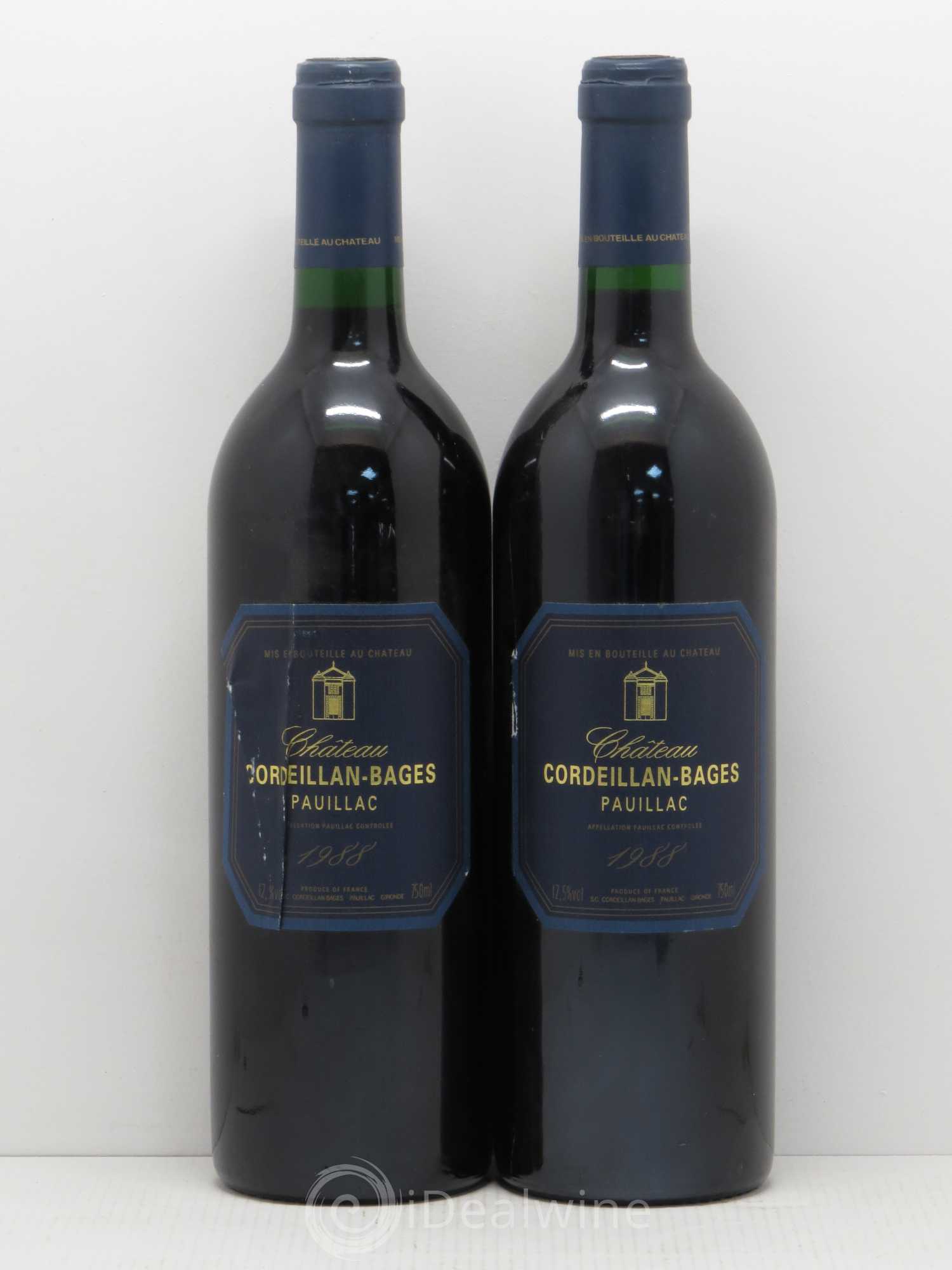 Pauillac Château Cordeillan Bages Domaine Cazes 1988 - Posten von 5 Flaschen - 2
