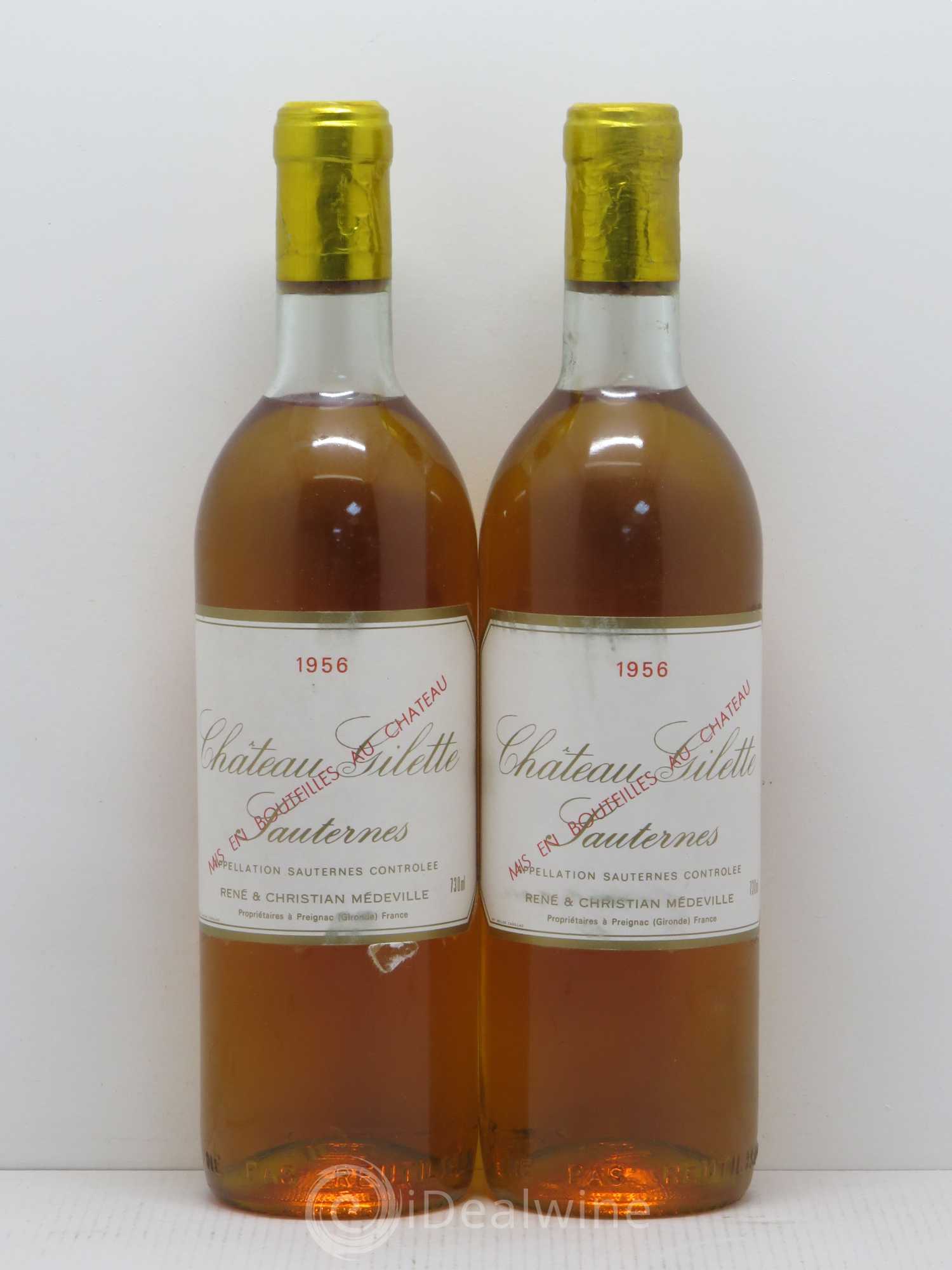 Château Gilette 1956 - Lotto di 2 bottiglie - 0
