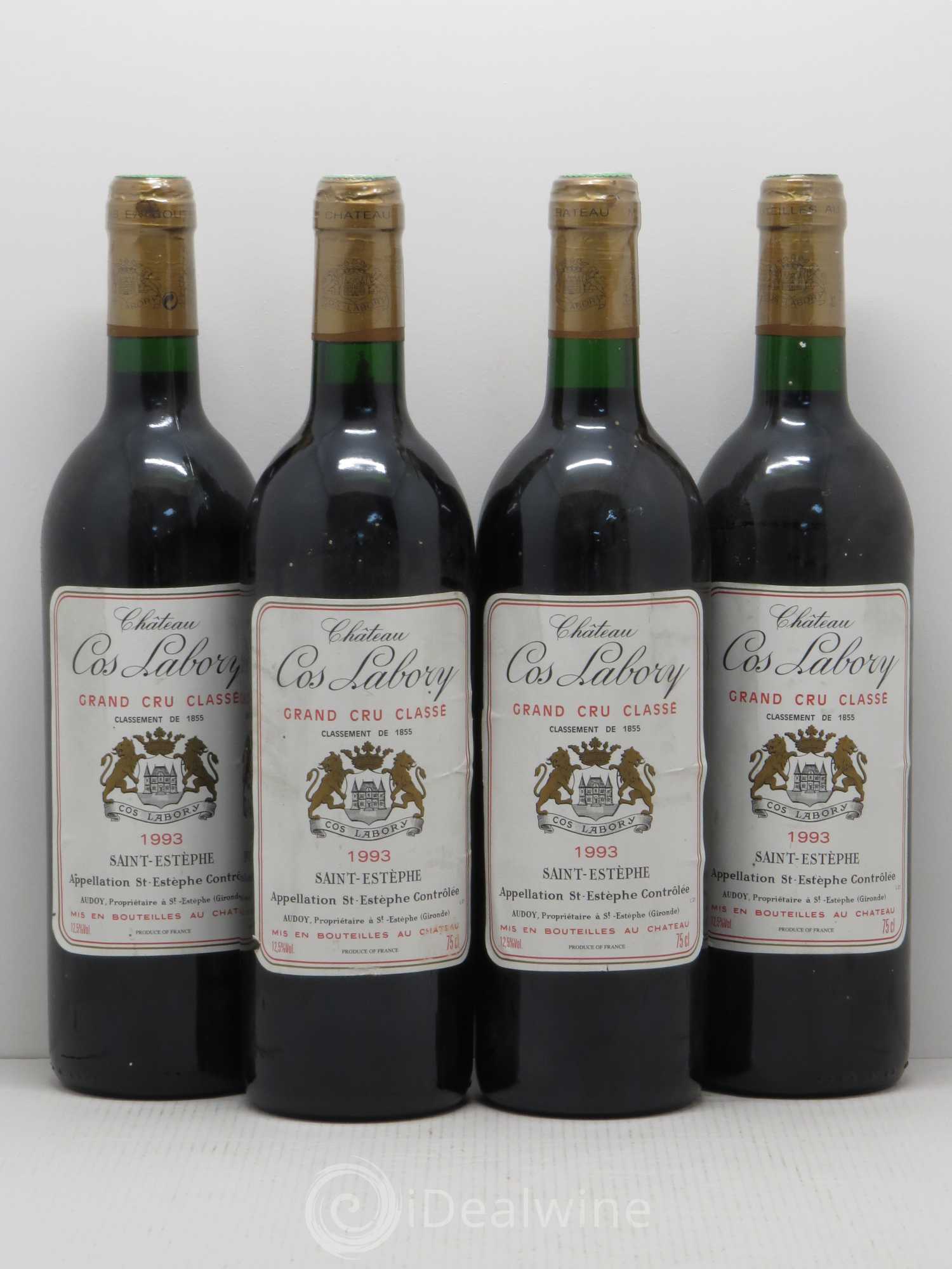 Château Cos Labory 5ème Grand Cru Classé 1993 - Lot de 4 bouteilles - 0