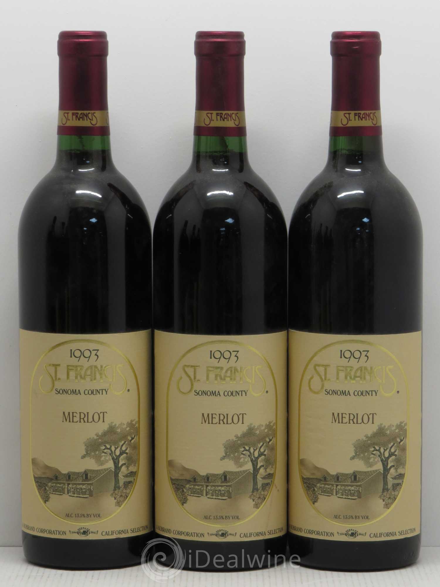 USA Saint Francis Merlot Sonoma County 1993 - Posten von 6 Flaschen - 1