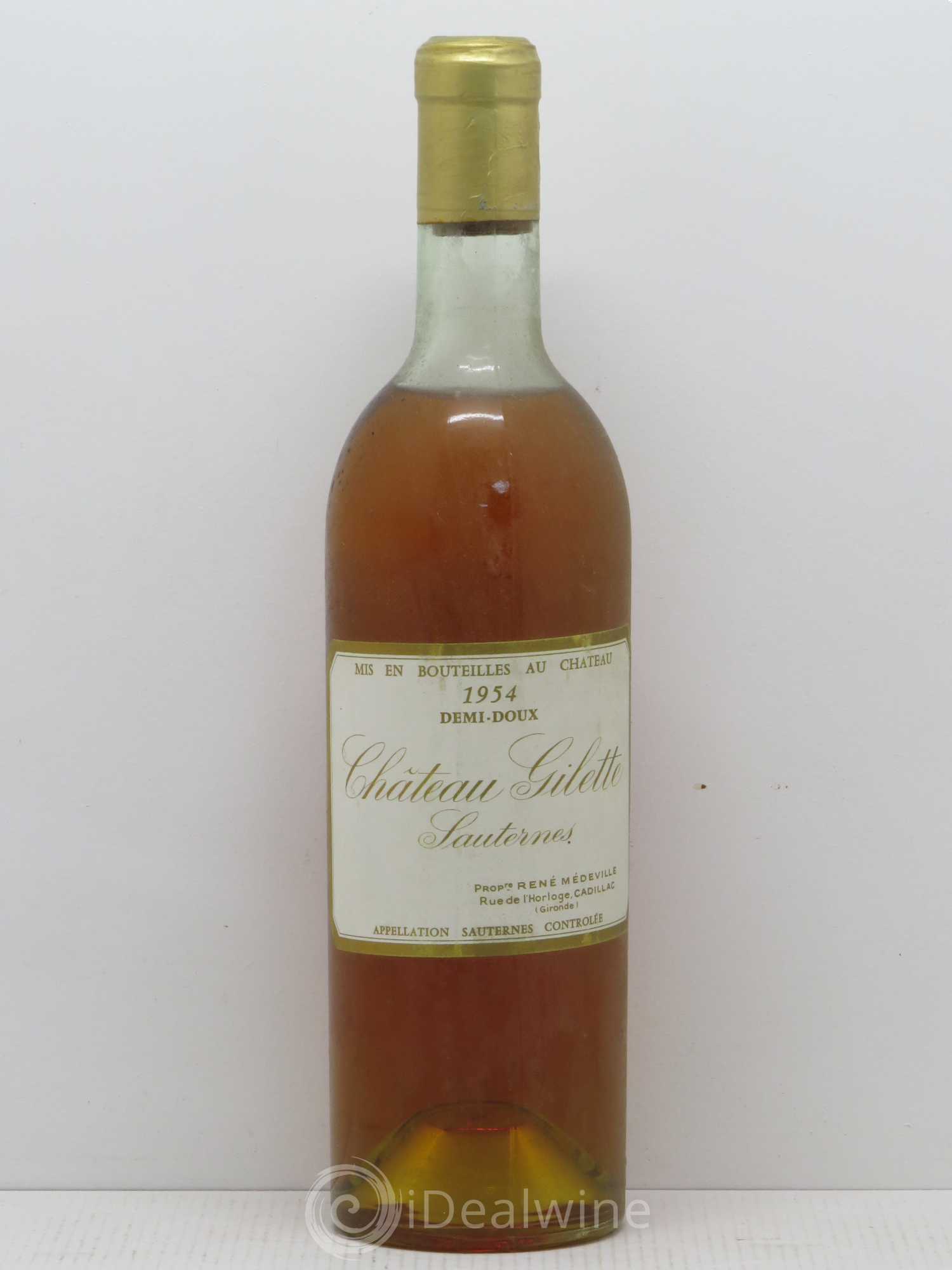 Sauternes Château Gilette demi doux 1954 - Posten von 1 Flasche - 0
