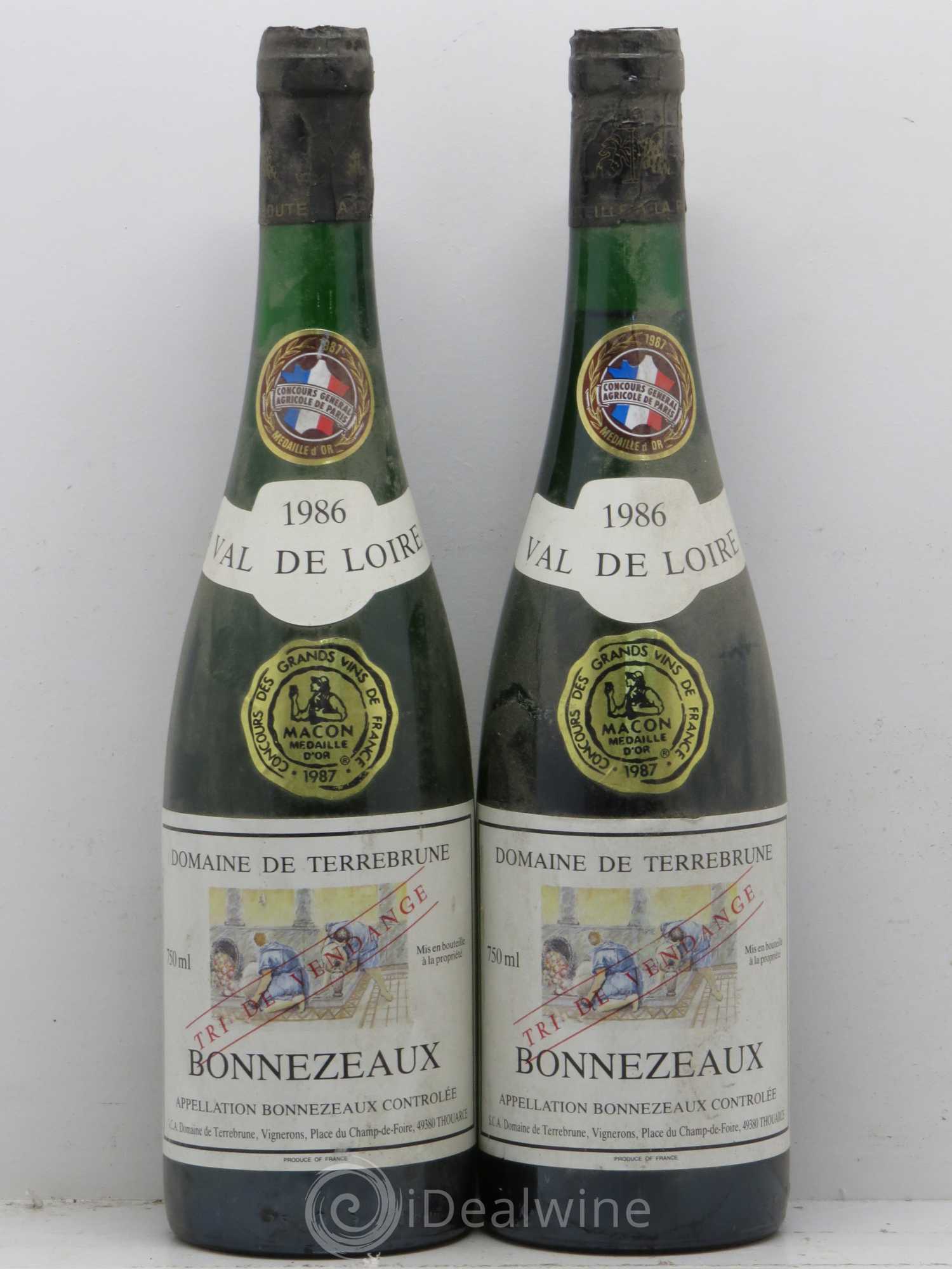 Bonnezeaux Domaine De Terrebrune Tri De Vendange (sans prix de réserve) 1986 - Lotto di 2 bottiglie - 0