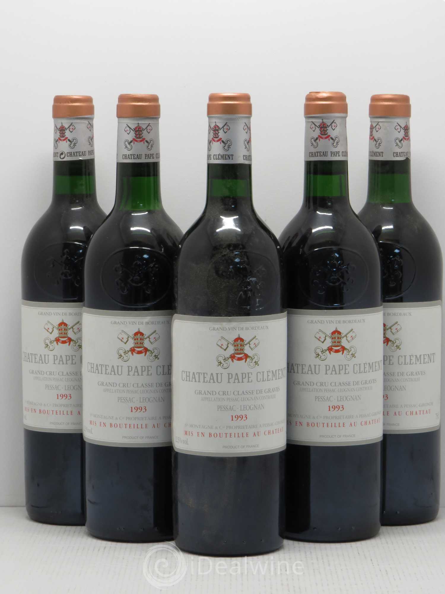Château Pape Clément Cru Classé de Graves 1993 - Lot de 5 bouteilles - 0