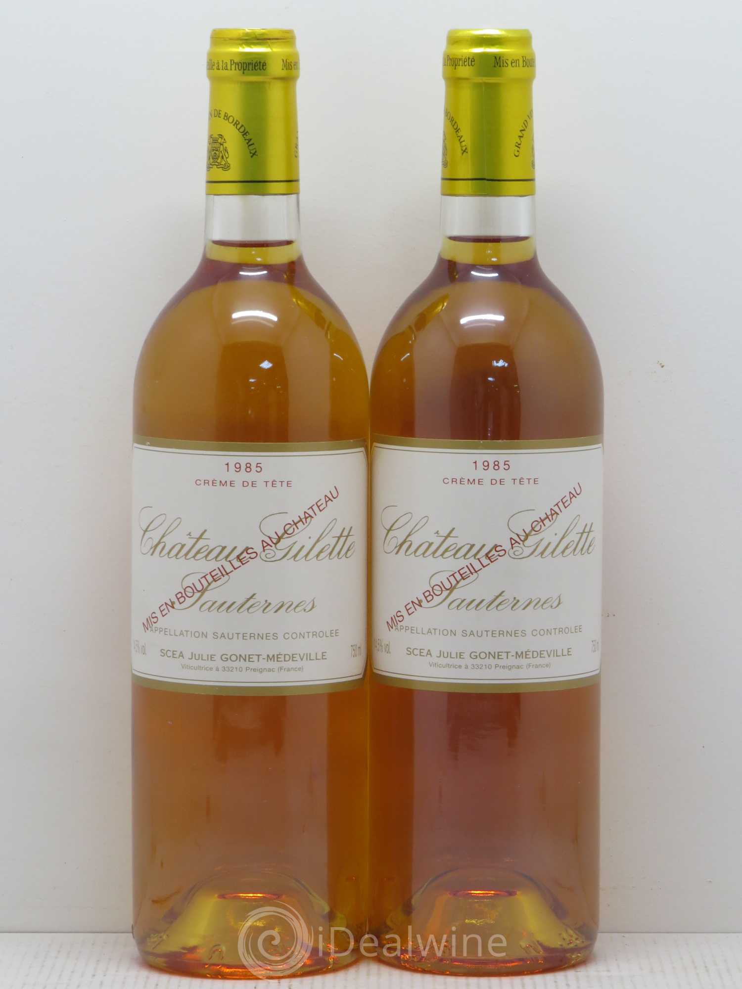 Château Gilette Crème de tête 1985 - Posten von 2 Flaschen - 0