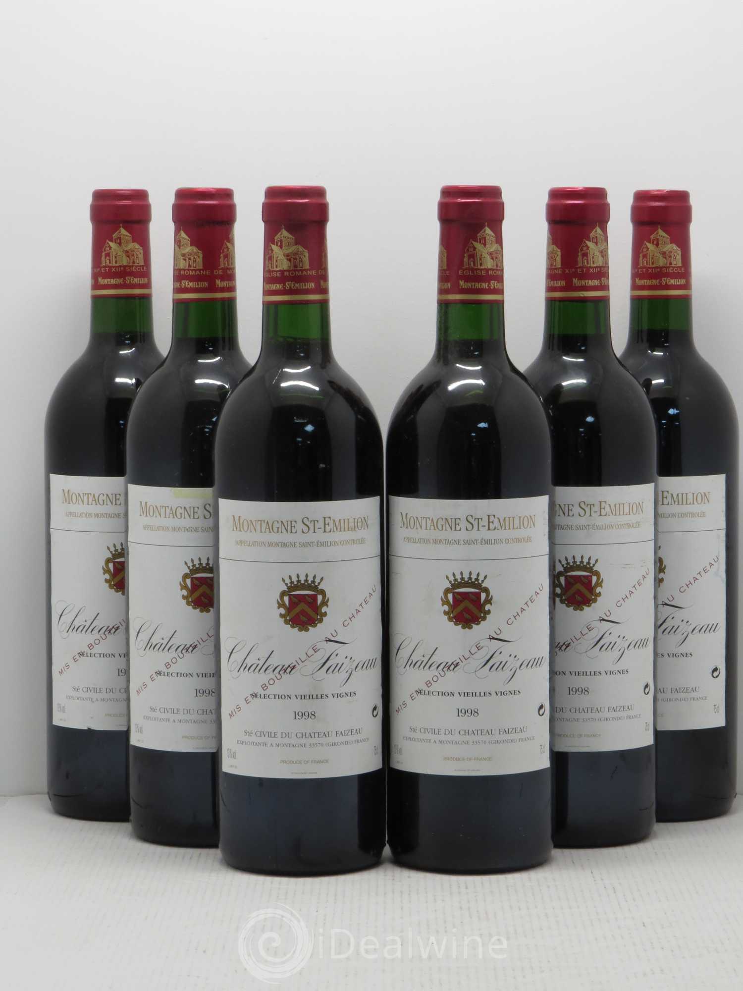 Montagne Saint-Émilion Château Faizeau Vieilles Vignes 1998 - Posten von 6 Flaschen - 0