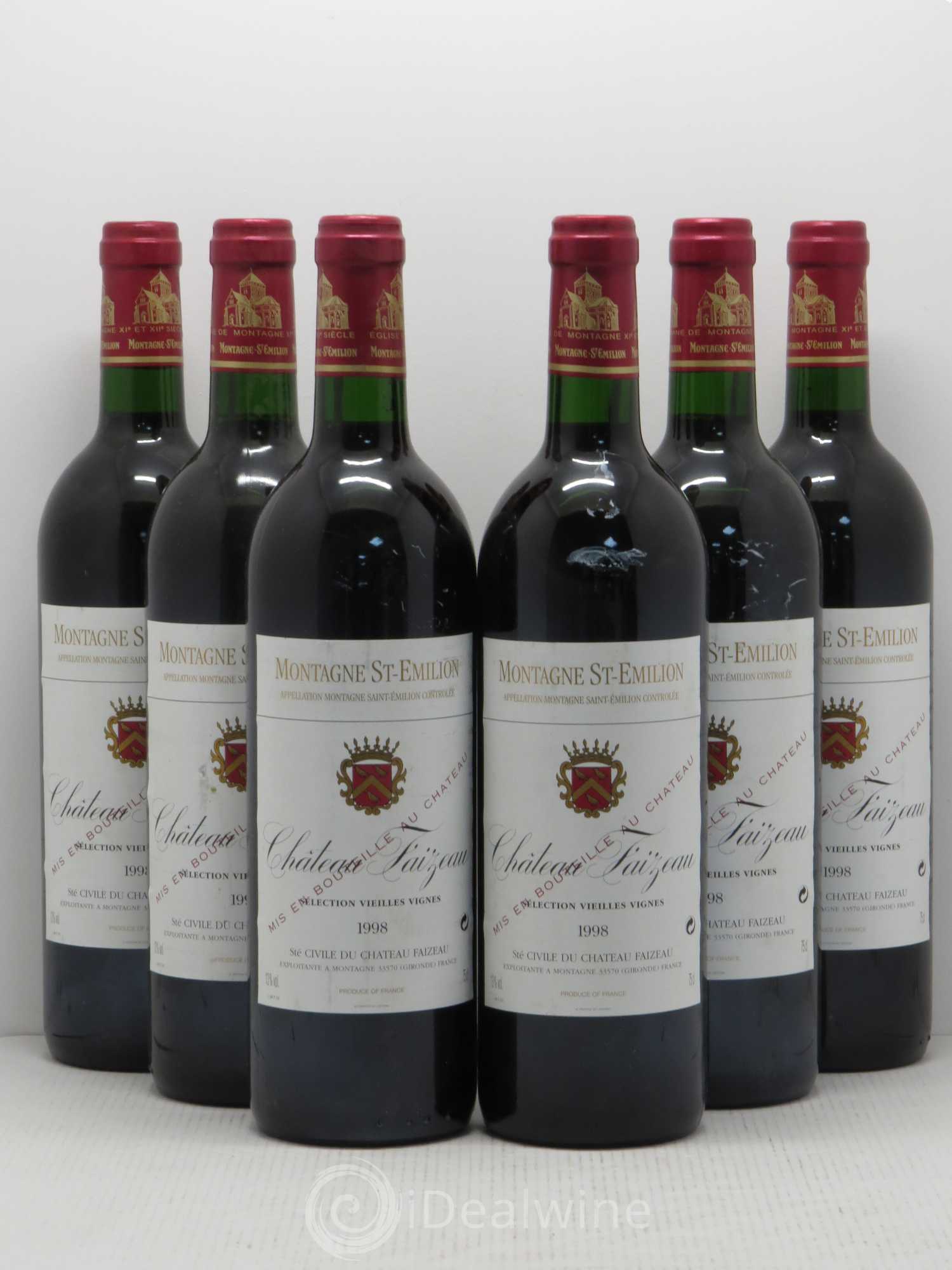 Montagne Saint-Émilion Château Faizeau Vieilles Vignes 1998 - Posten von 6 Flaschen - 0