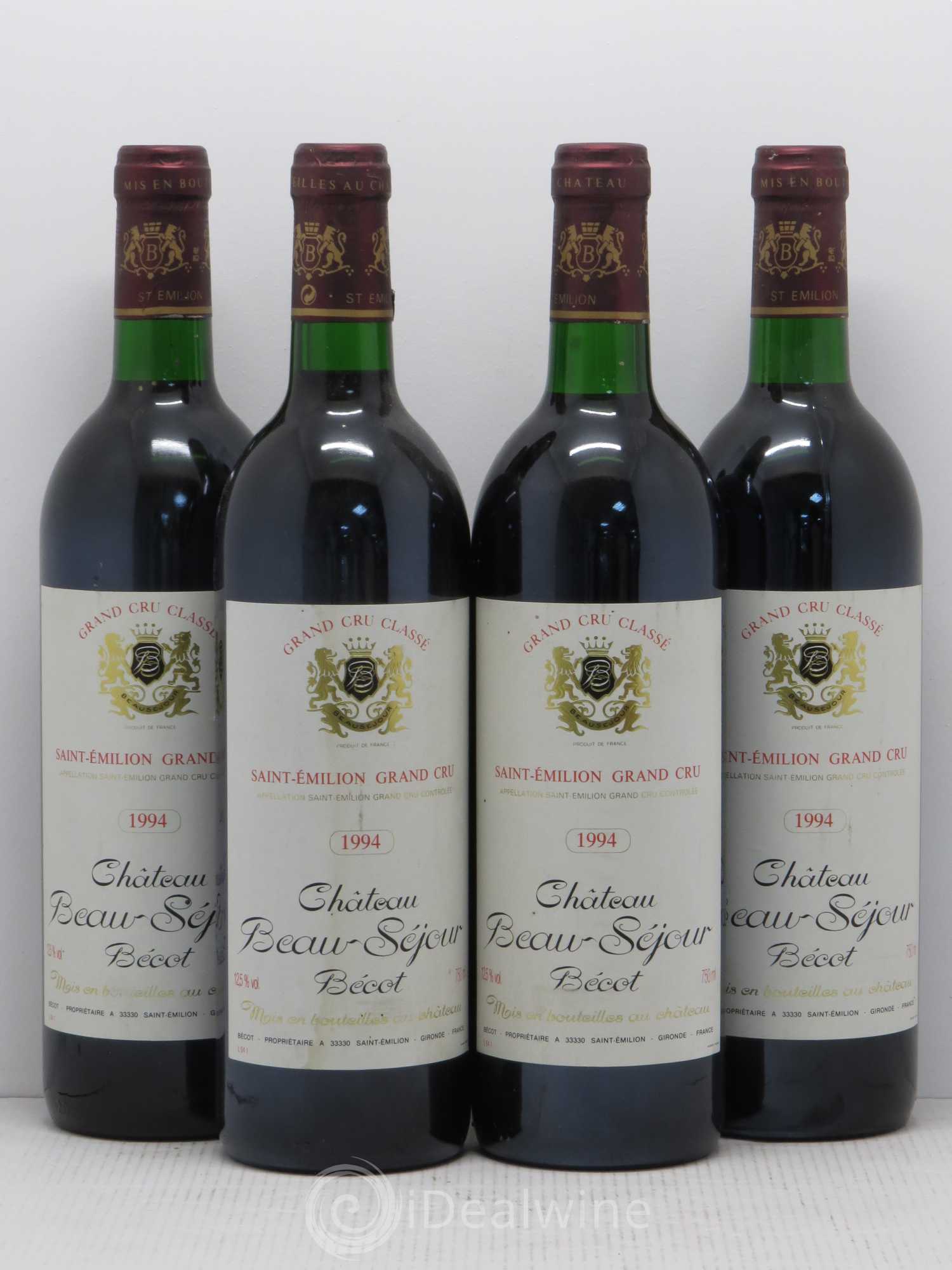 Château Beau-Séjour Bécot 1er Grand Cru Classé B 1994 - Lot de 4 bouteilles - 0