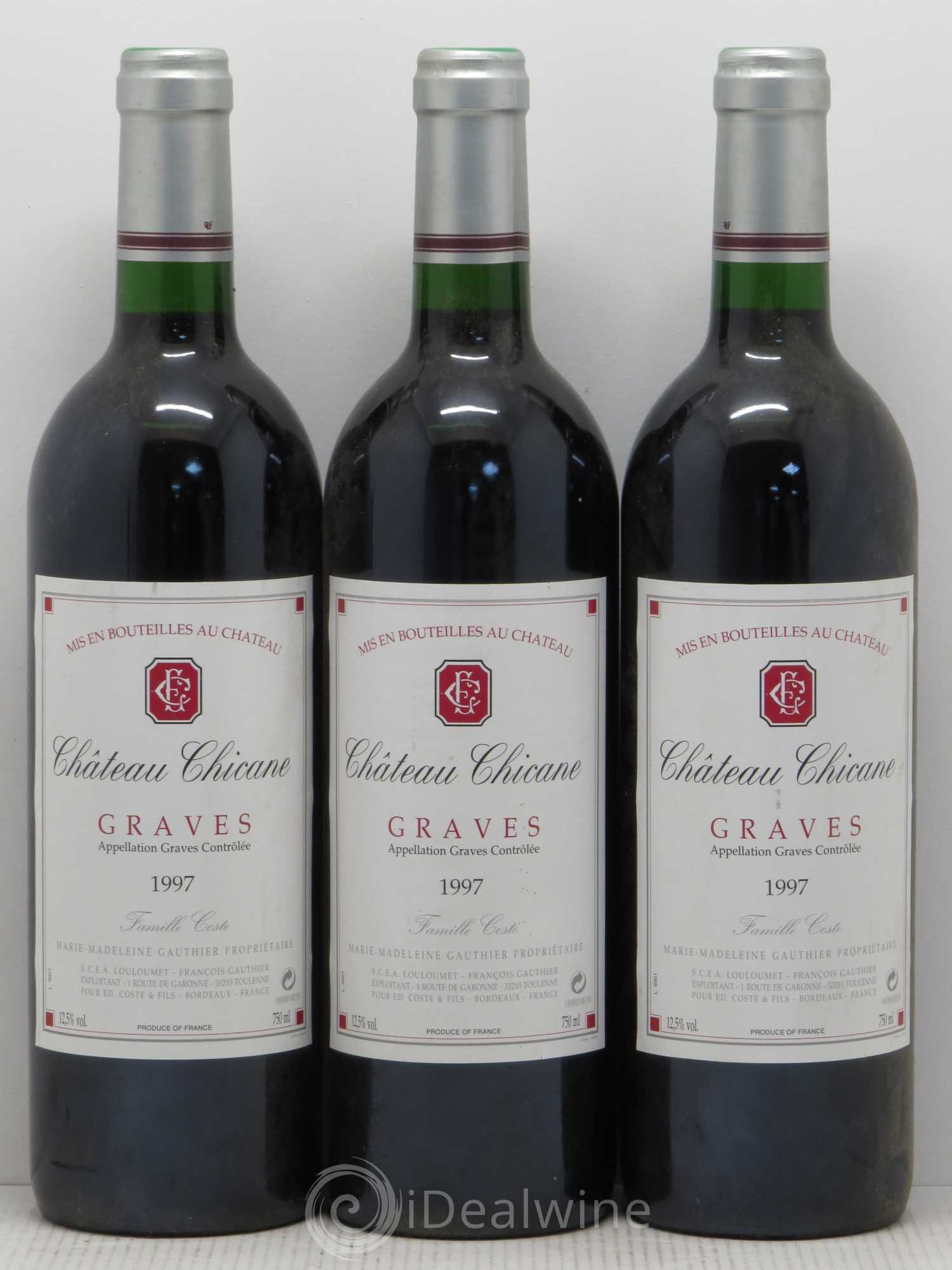 Graves Château Chicane 1997 - Lot de 6 bouteilles - 2