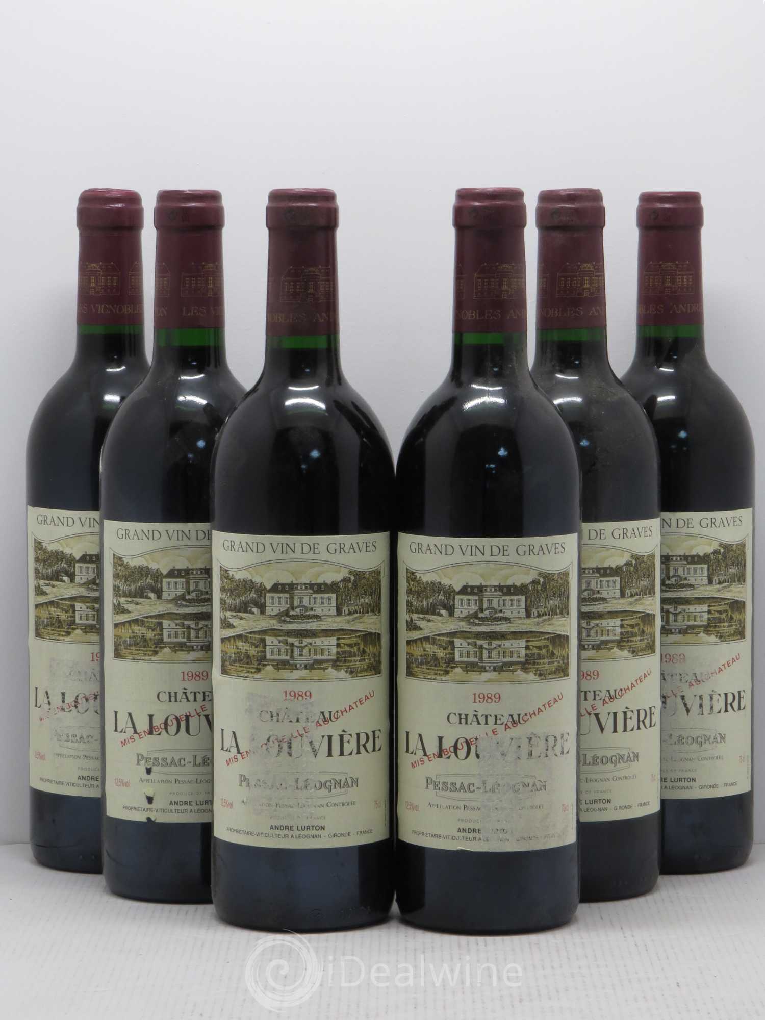 Château la Louvière 1989 - Lot de 6 bouteilles - 0