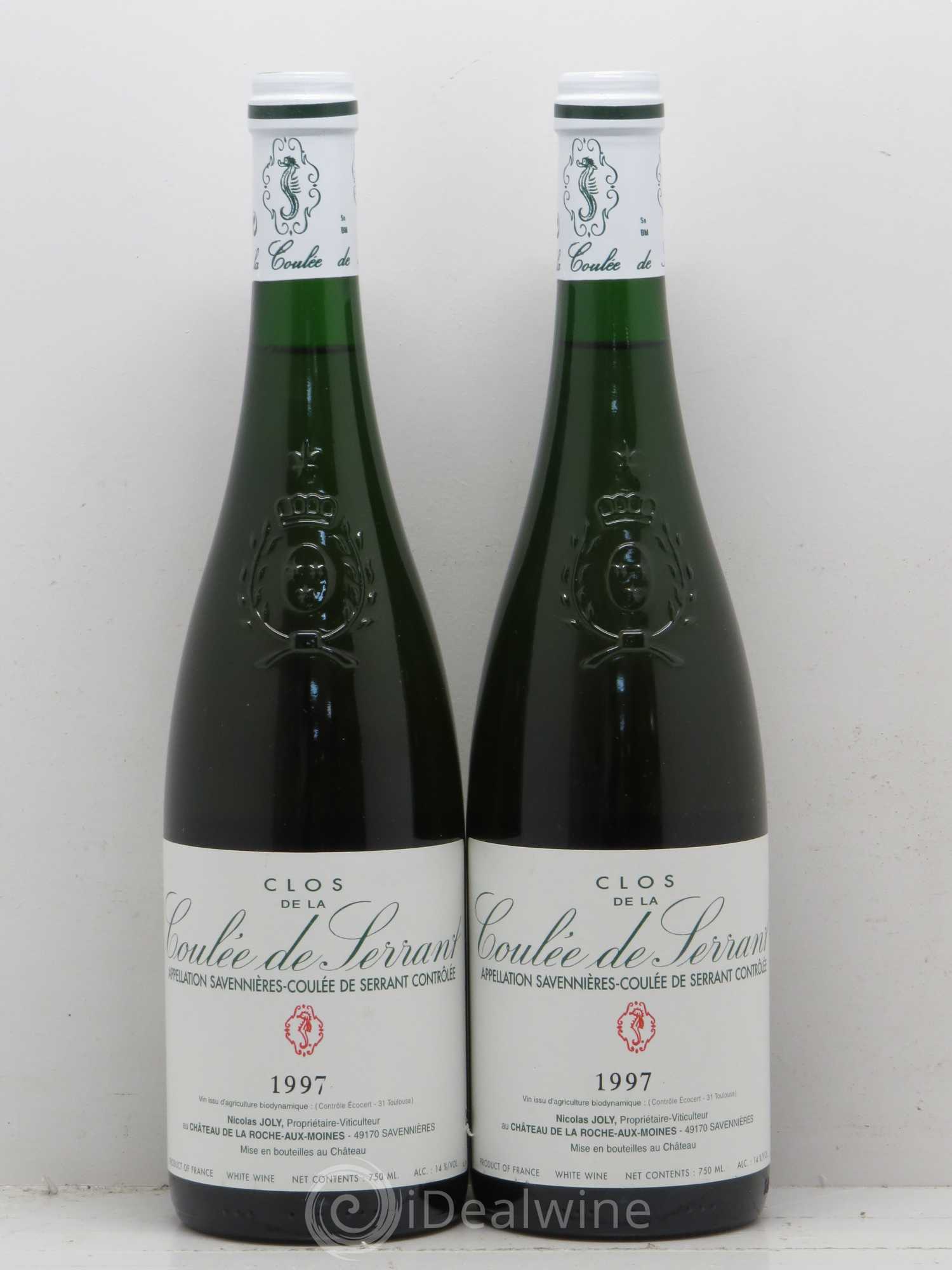 Savennières Clos de la Coulée de Serrant Vignobles de la Coulée de Serrant - Nicolas Joly 1997 - Lot de 2 bouteilles - 0