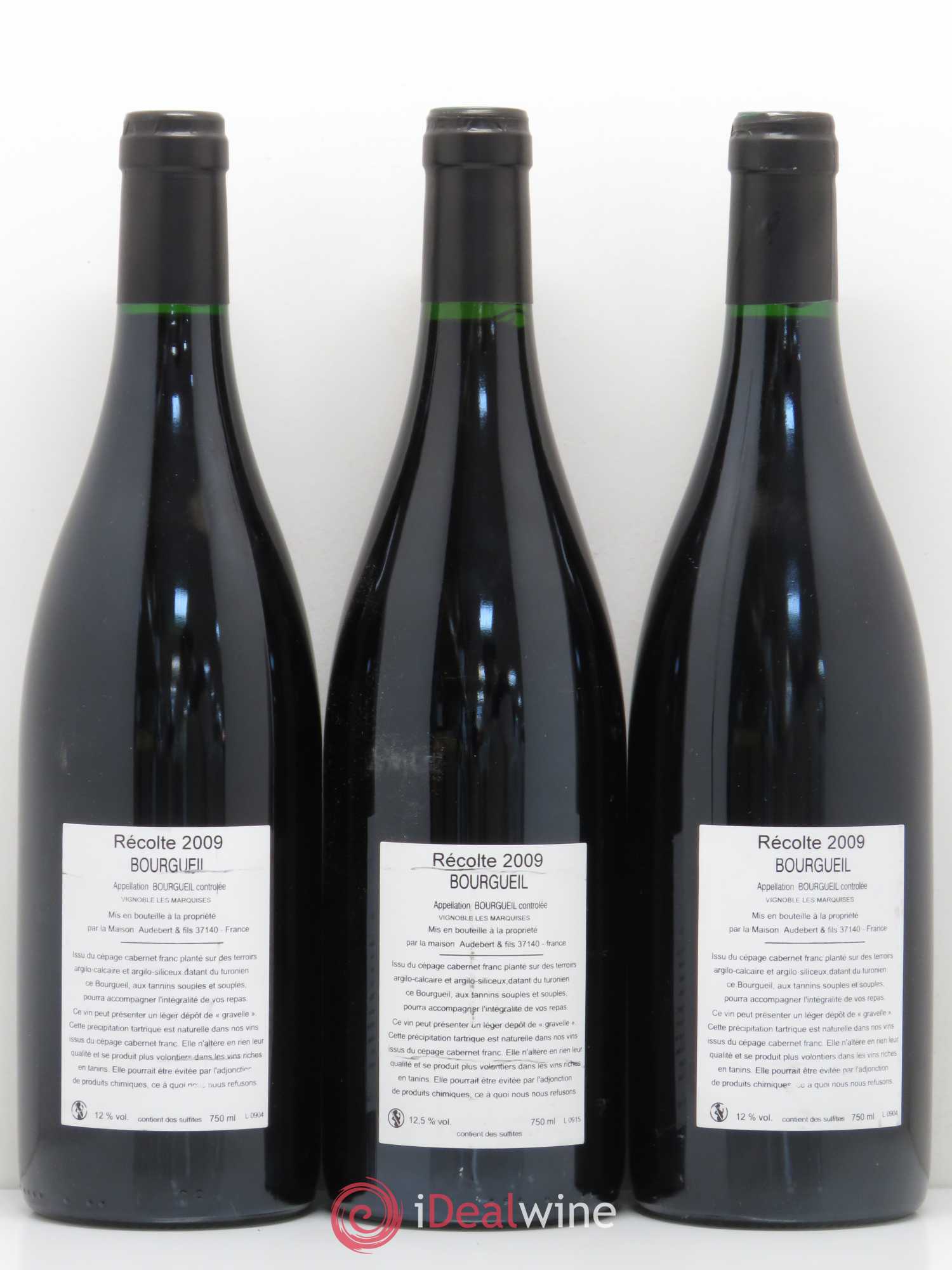 Bourgueil Les Marquises Audebert 2009 - Posten von 6 Flaschen - 2