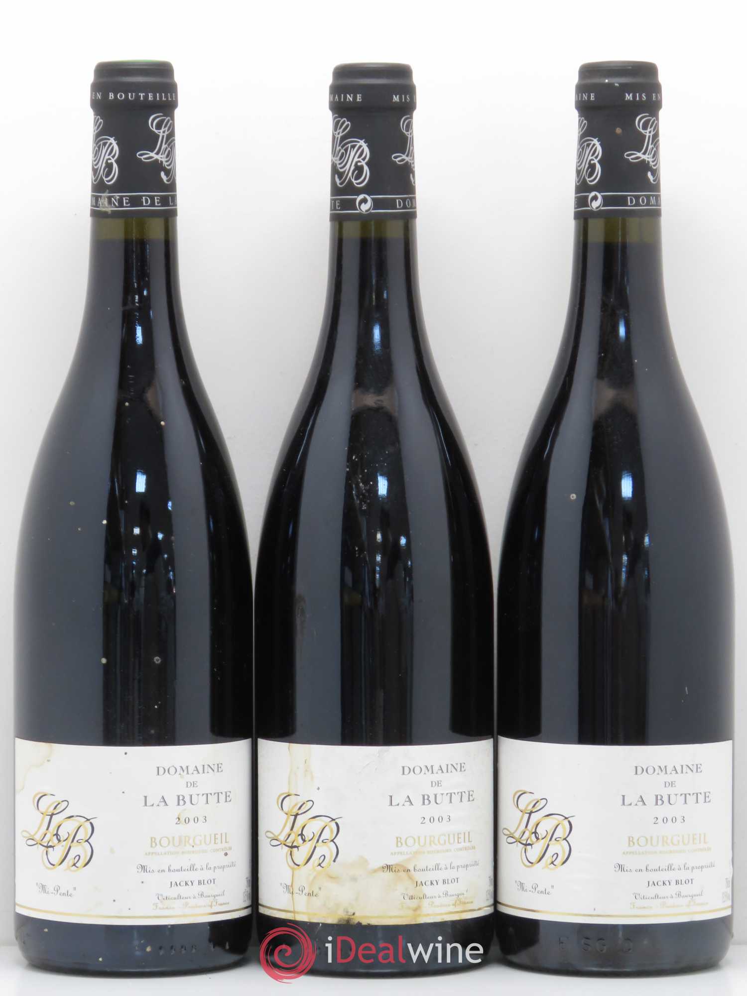 Bourgueil Mi-Pente Jacky Blot 2003 - Posten von 6 Flaschen - 1