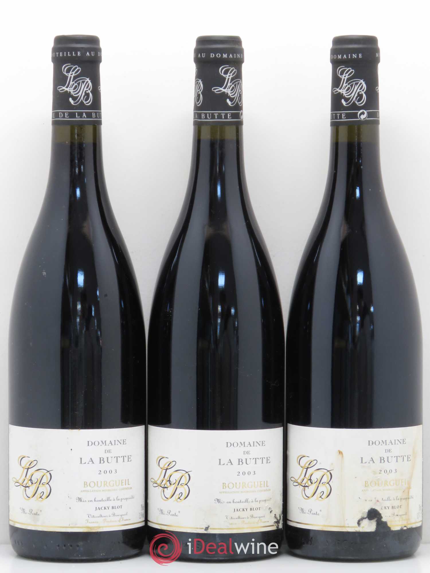 Bourgueil Mi-Pente Jacky Blot 2003 - Posten von 3 Flaschen - 0