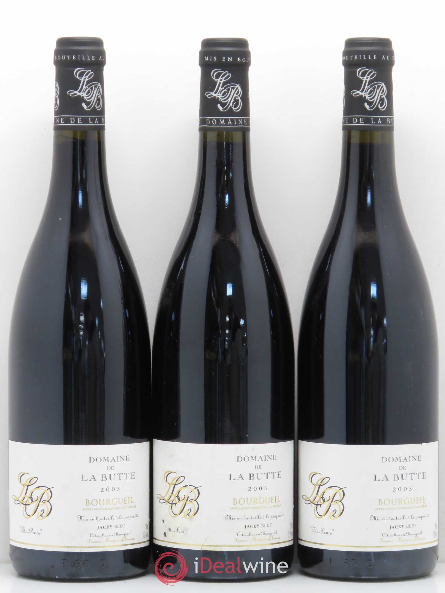 Bourgueil Mi-Pente Jacky Blot 2003 - Posten von 3 Flaschen - 0