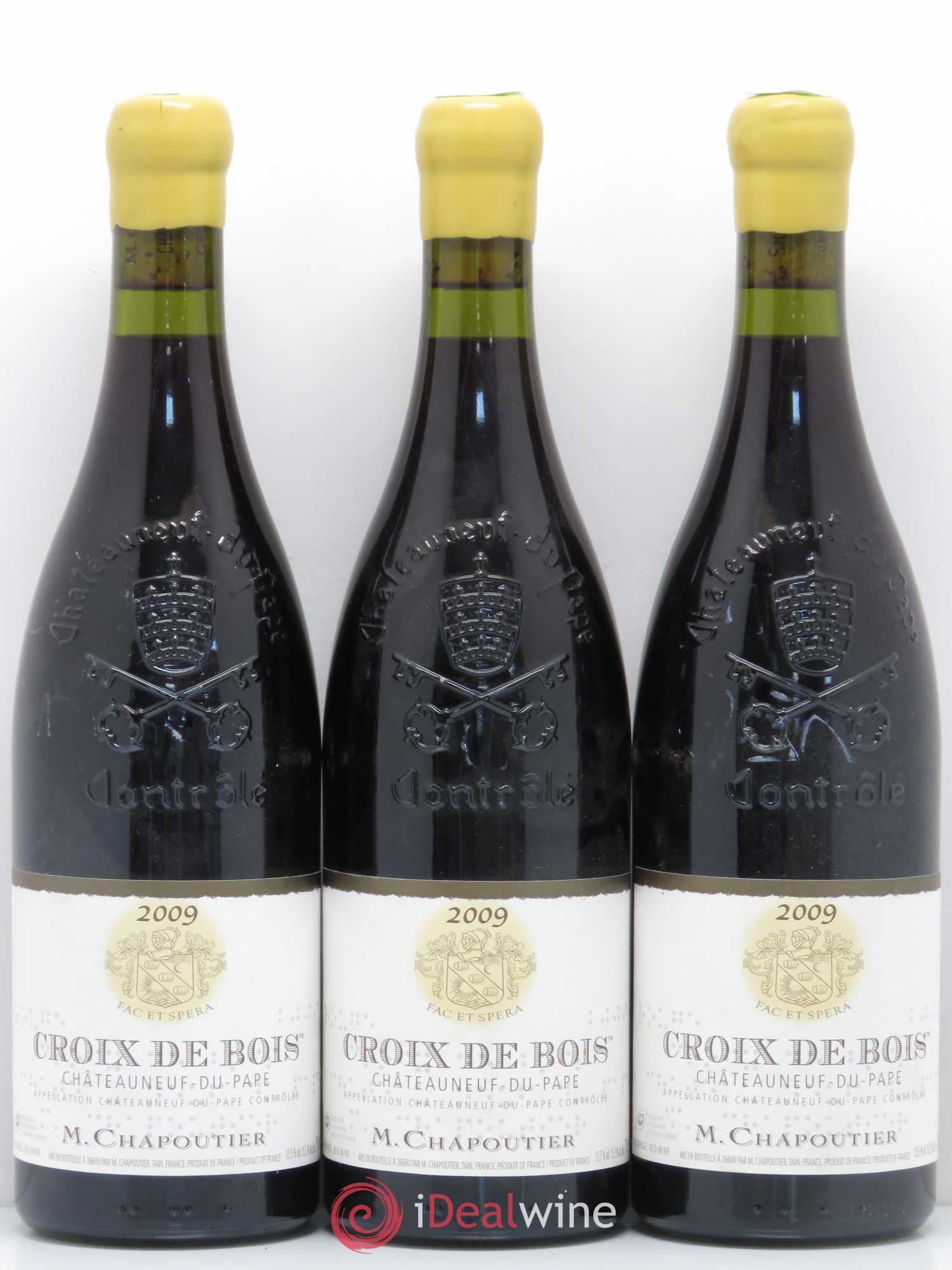 Châteauneuf-du-Pape Croix de Bois Chapoutier 2009 - Lot de 3 bouteilles - 0