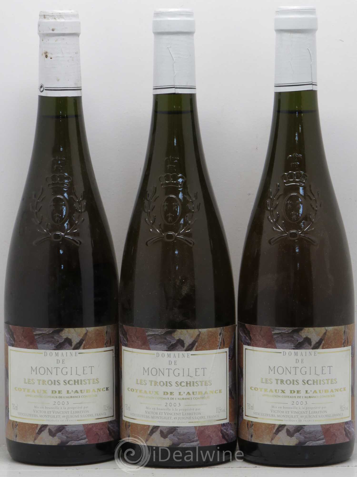 Coteaux de l'Aubance Montgilet (Domaine de) Les Trois Schistes 2003 - Lotto di 3 bottiglie - 0