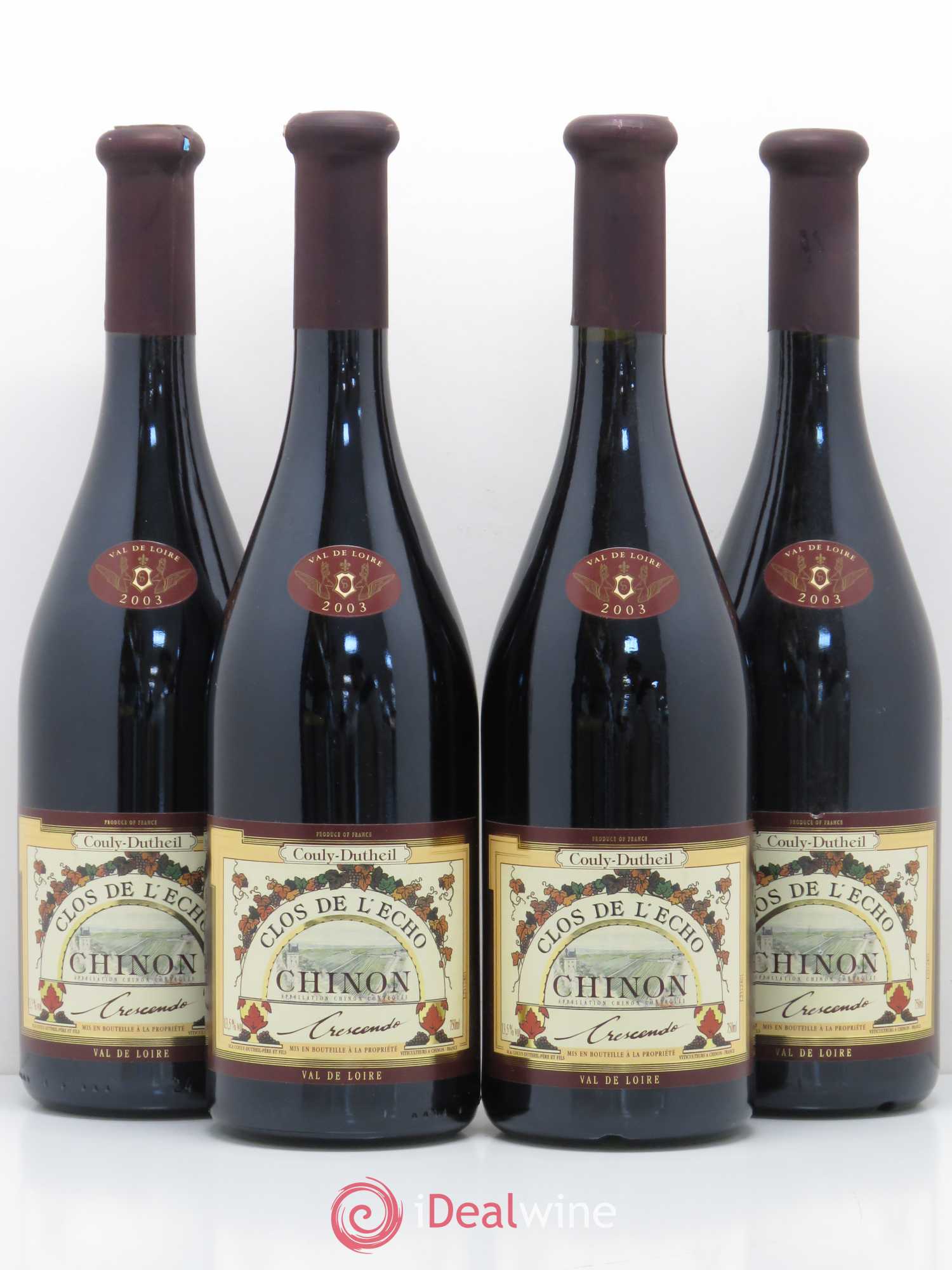 Chinon Clos de l'Echo Couly-Dutheil 2003 - Lot de 4 bouteilles - 0
