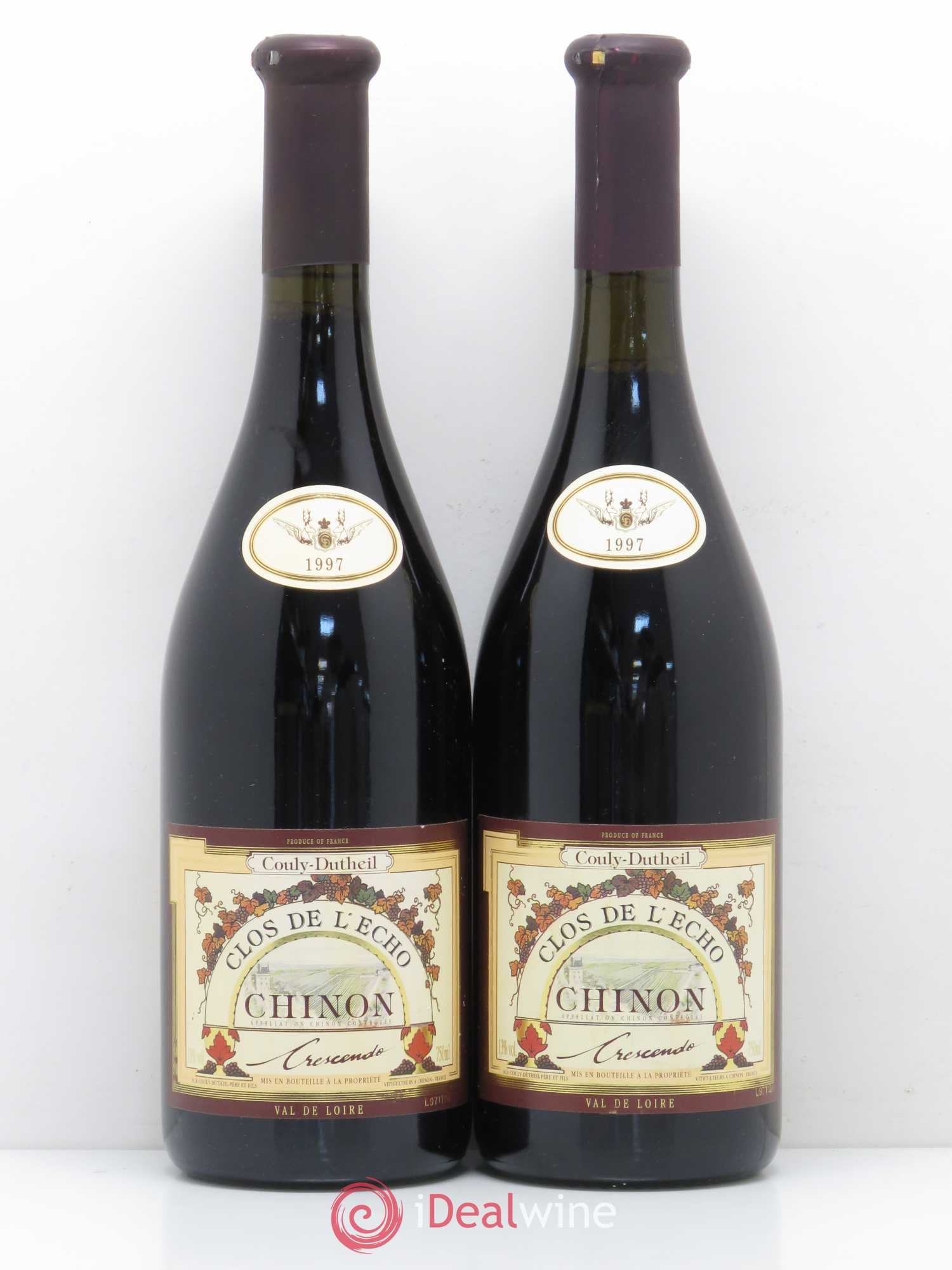 Chinon Clos de l'Echo Couly-Dutheil Crescendo 1997 - Lot de 2 bouteilles - 0