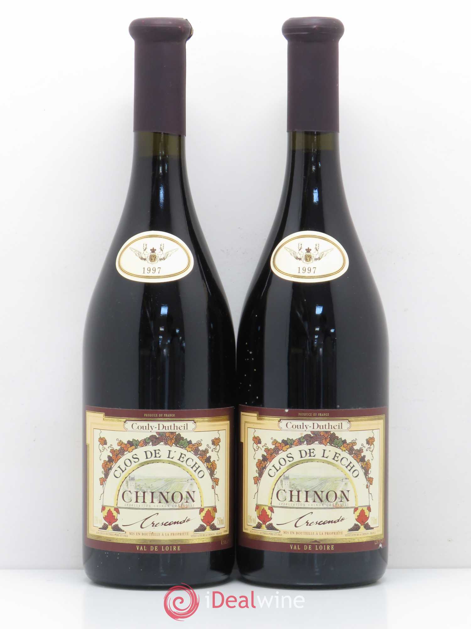Chinon Clos de l'Echo Couly-Dutheil Crescendo 1997 - Lot de 2 bouteilles - 0