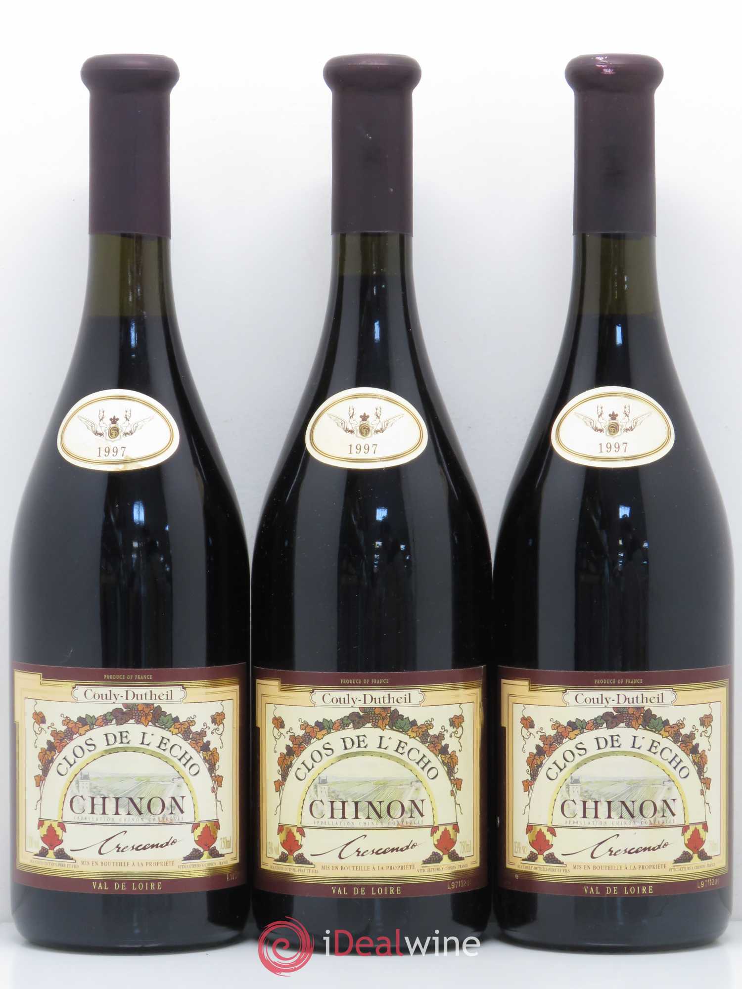 Chinon Clos de l'Echo Couly-Dutheil Crescendo 1997 - Lot de 6 bouteilles - 1