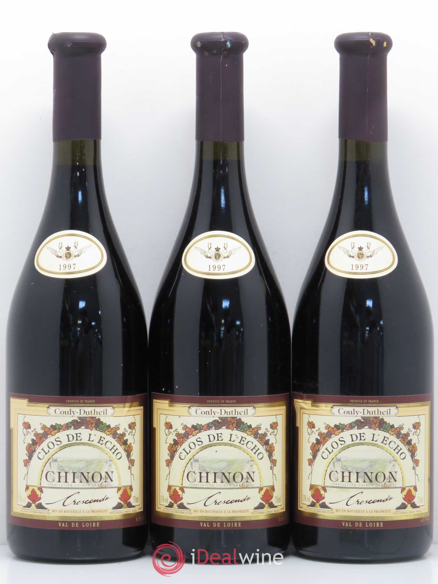 Chinon Clos de l'Echo Couly-Dutheil Crescendo 1997 - Lot de 6 bouteilles - 1