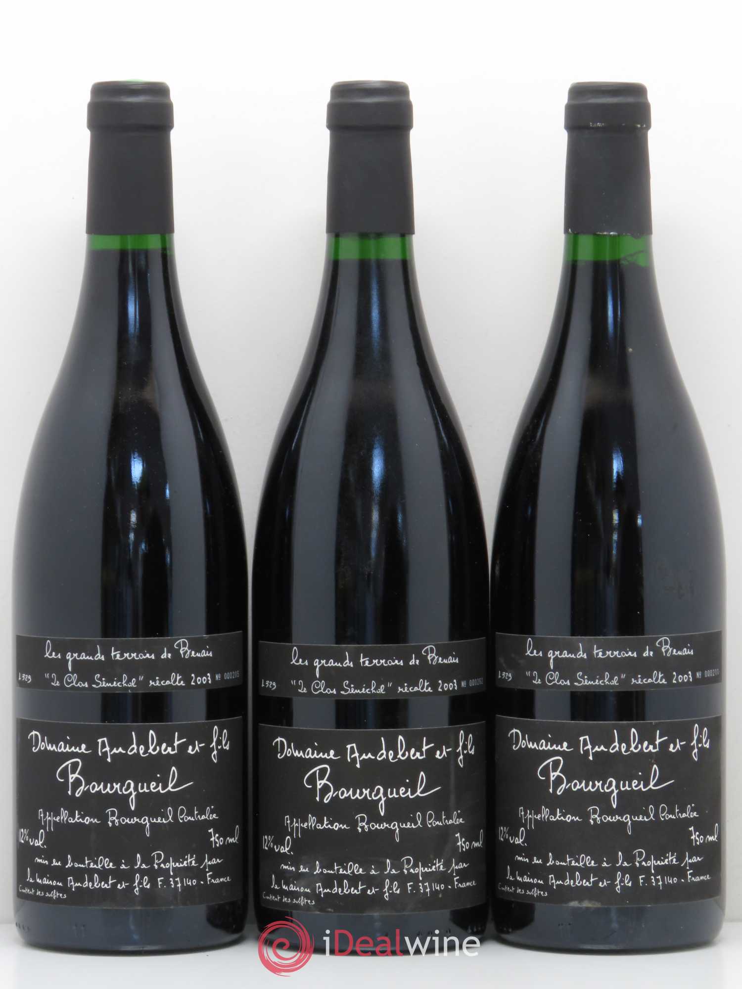 Bourgueil Clos Sénéchal Audebert 2003 - Lot de 3 bouteilles - 0