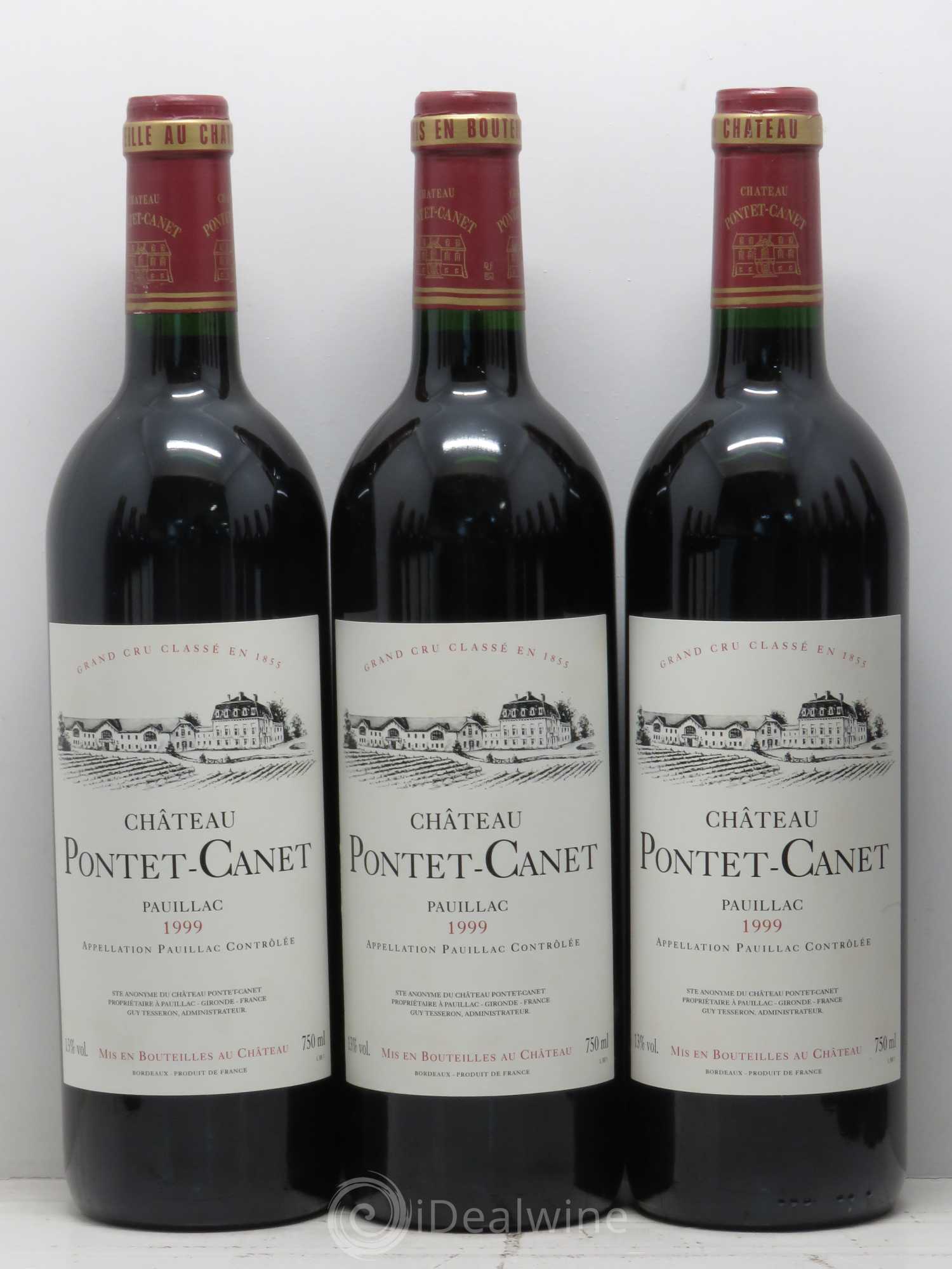 Château Pontet Canet 5ème Grand Cru Classé 1999 - Lot de 12 bouteilles - 1