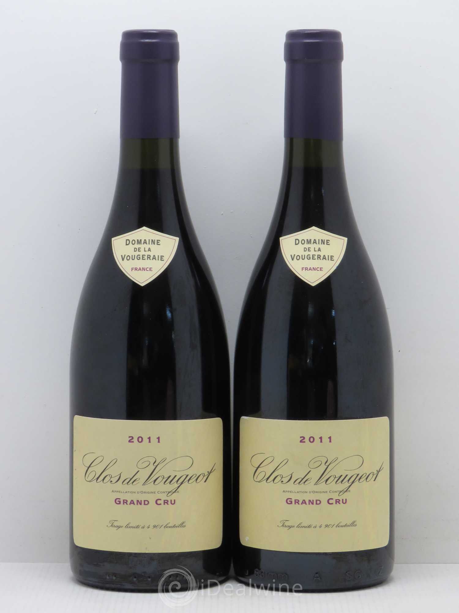 Clos de Vougeot Grand Cru La Vougeraie (sans prix de réserve) 2011 - Lot de 2 bouteilles - 0