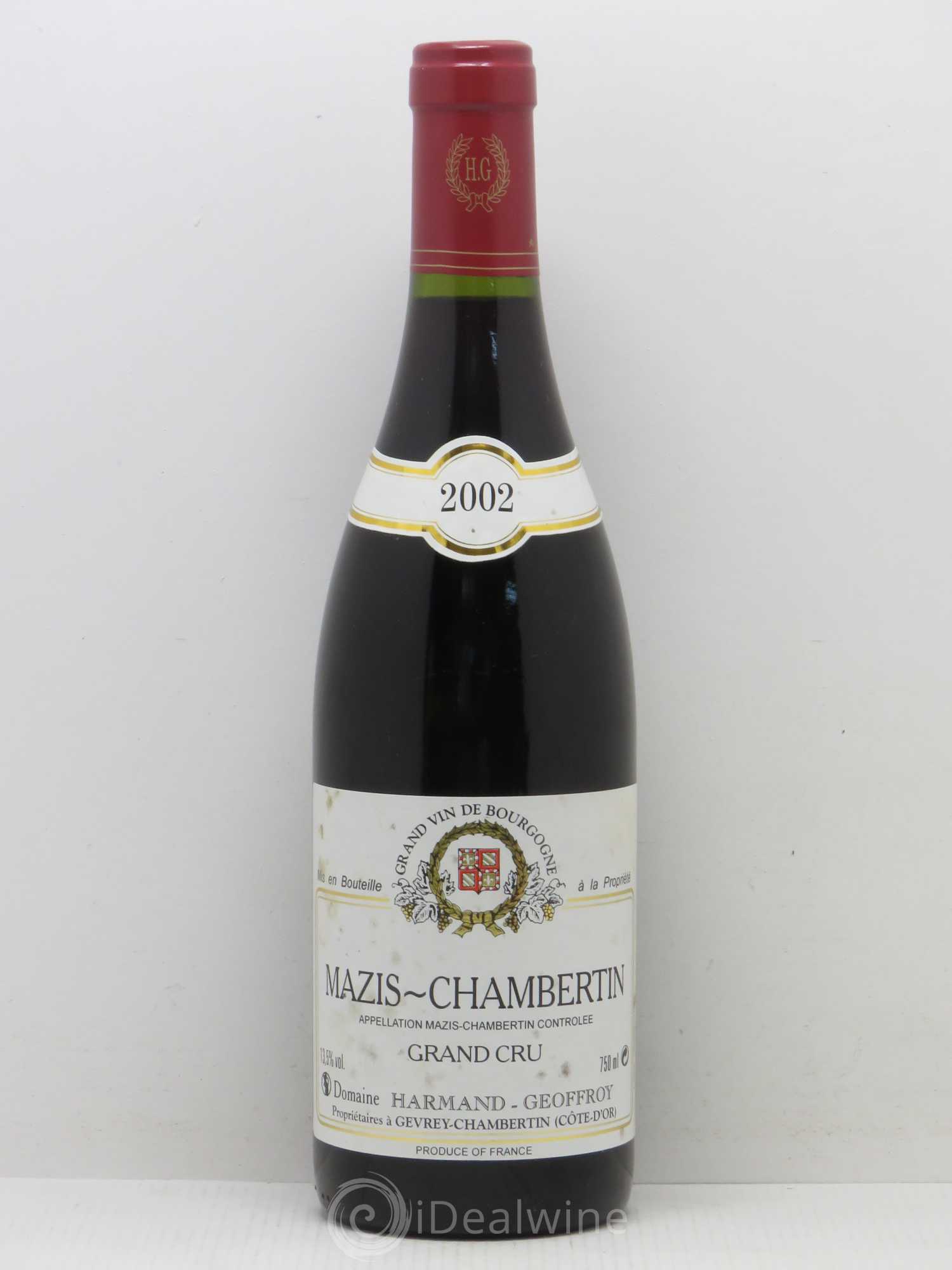 Mazis-Chambertin Grand Cru Harmand-Geoffroy (Domaine) 2002 - Lot de 1 bouteille - 0