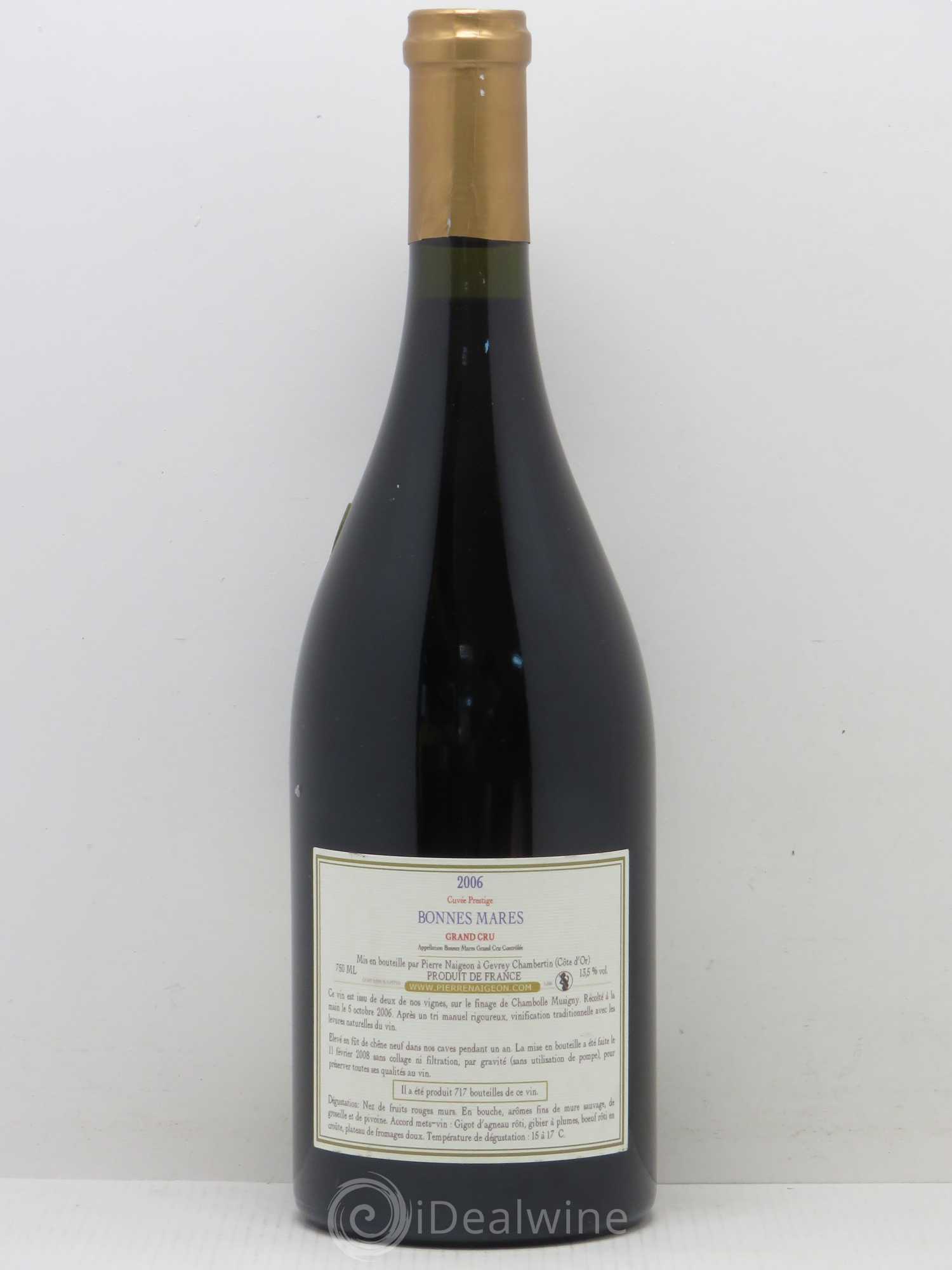 Bonnes-Mares Grand Cru Cuvée Prestige Pierre Naigeon (Domaine)  (sans prix de réserve) 2006 - Lot de 1 bouteille - 1