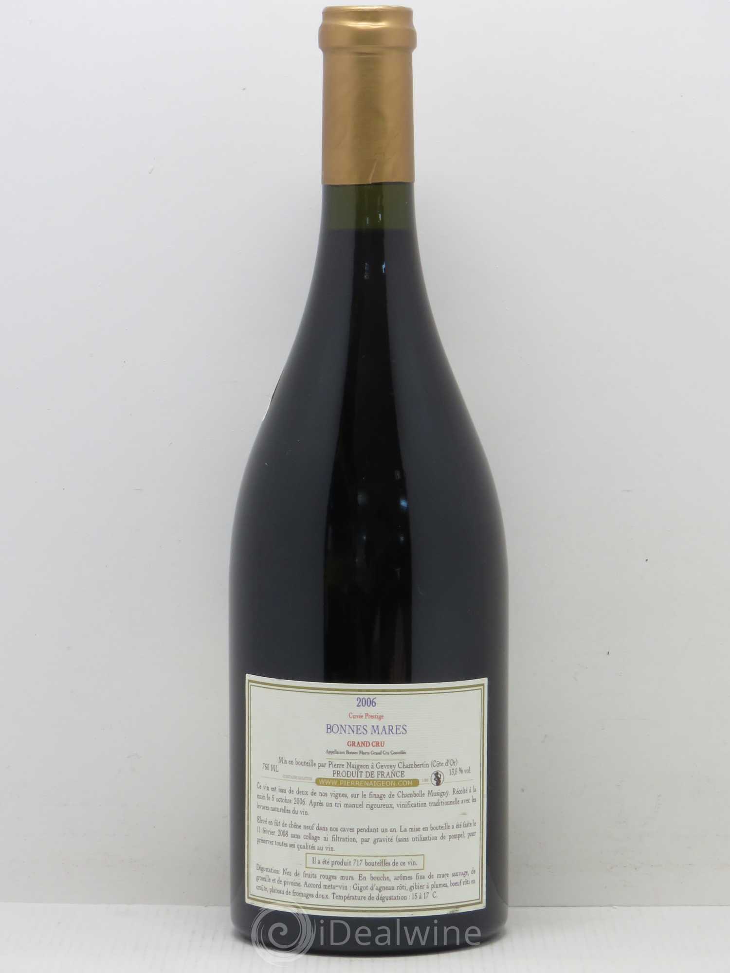 Bonnes-Mares Grand Cru Cuvée Prestige Pierre Naigeon (Domaine)  (sans prix de réserve) 2006 - Lot de 1 bouteille - 1