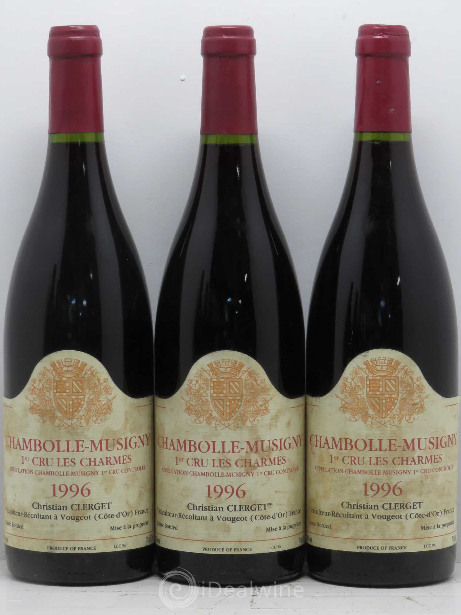 Chambolle-Musigny 1er Cru Les Charmes Christian Clerget 1996 - Lot de 6 bouteilles - 1