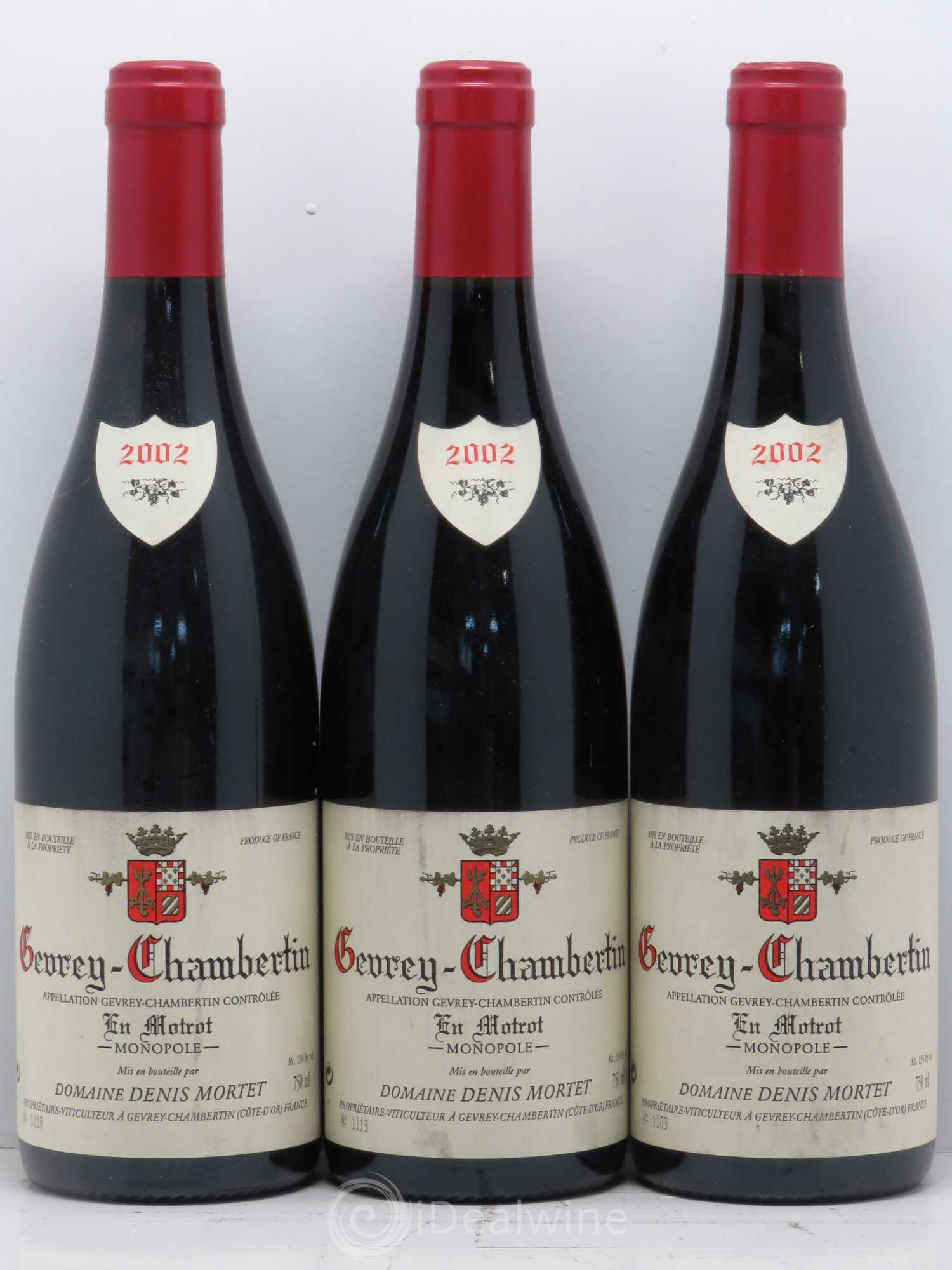 Gevrey-Chambertin En Motrot Denis Mortet (Domaine) 2002 - Lot de 3 bouteilles - 0