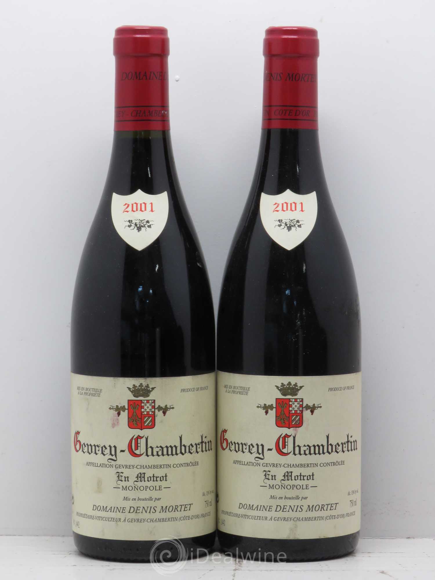 Gevrey-Chambertin En Motrot Denis Mortet (Domaine) 2001 - Lot de 2 bouteilles - 0