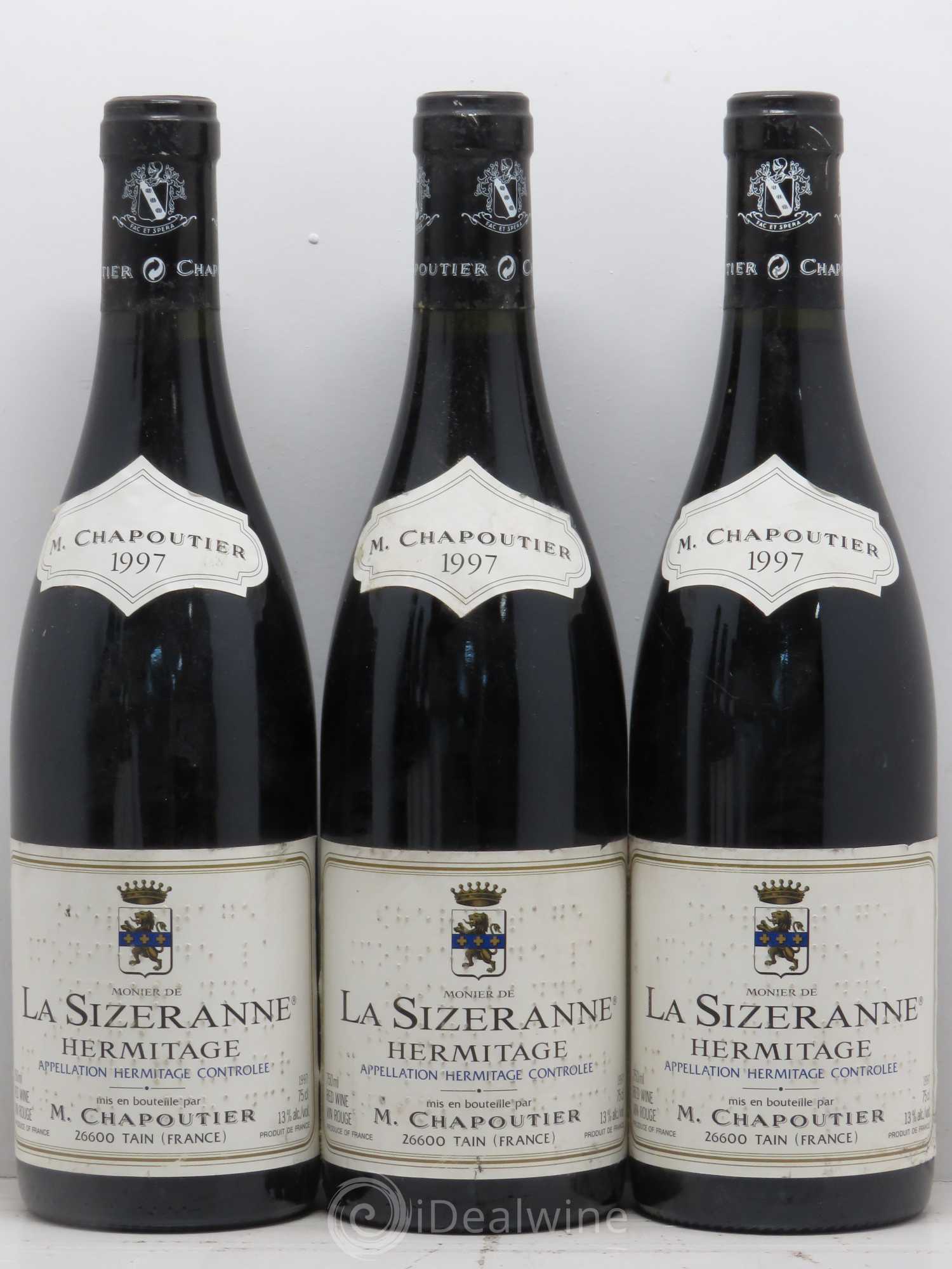 Hermitage Monier de La Sizeranne Chapoutier 1997 - Lot de 6 bouteilles - 1