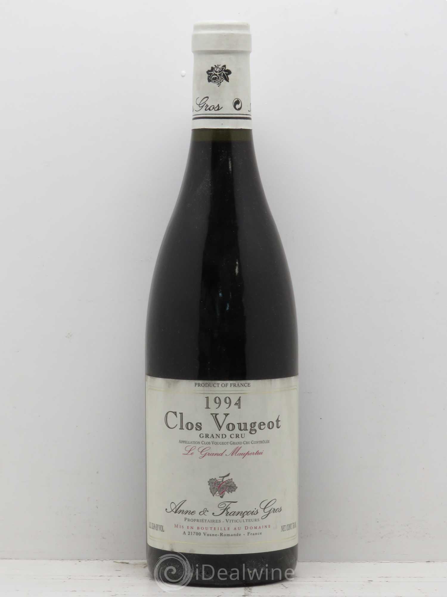 Clos de Vougeot Grand Cru Le Grand Maupertui Anne Gros 1994 - Lot de 1 bouteille - 0